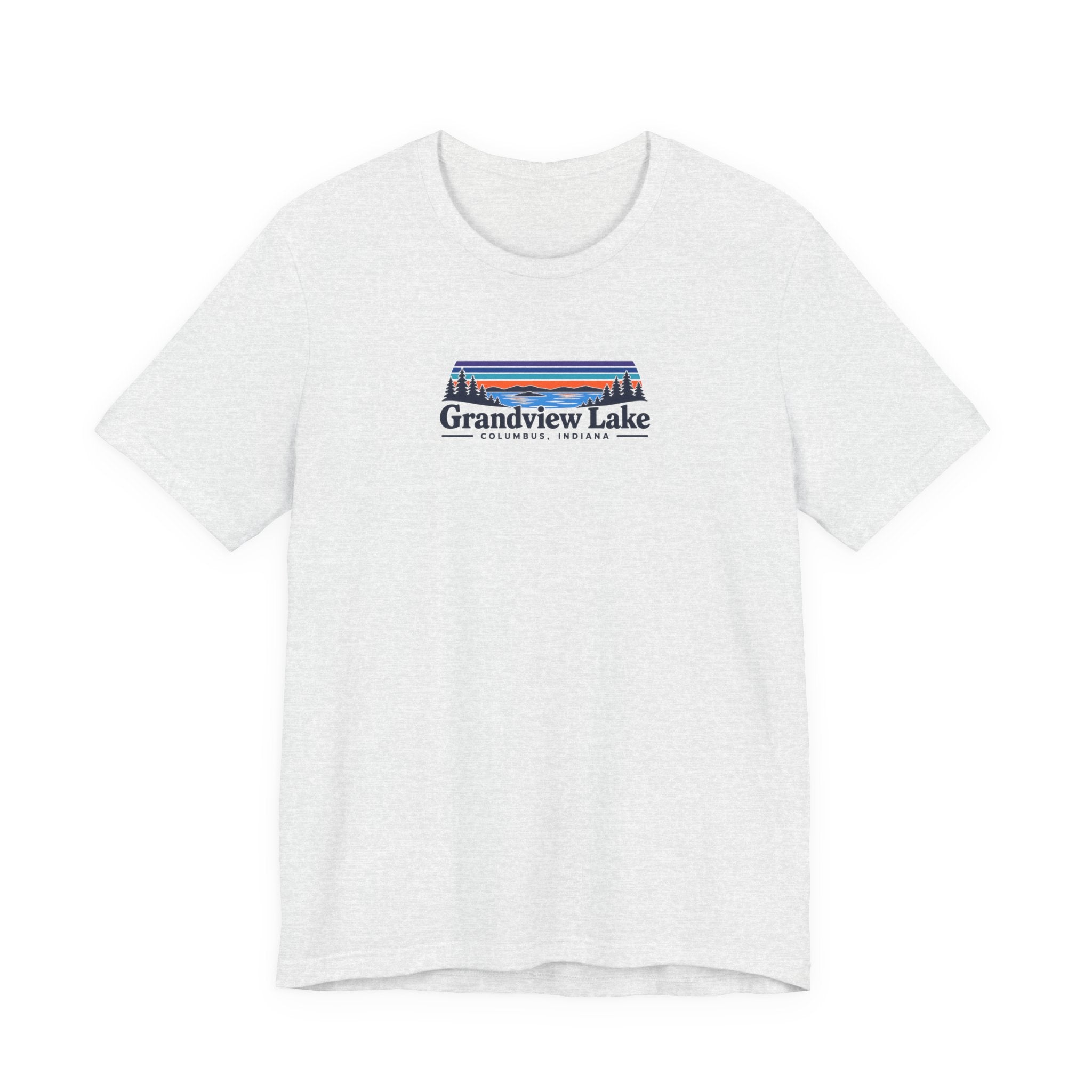 Grandview Lake Landscape Tee — Retro Mountain Lake Graphic T-Shirt