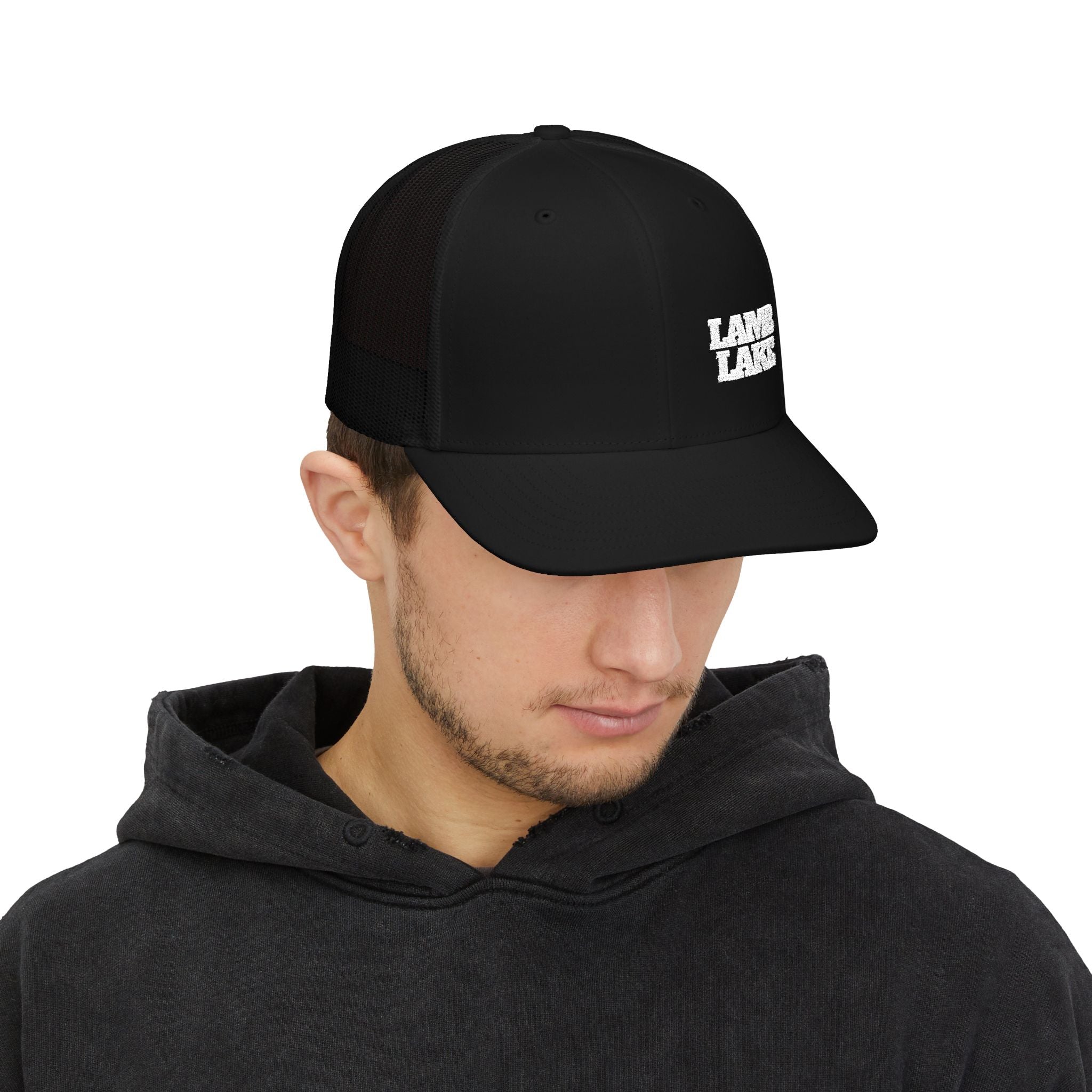 Lamb Lake Trucker Hat — Vintage Mesh Snapback Cap