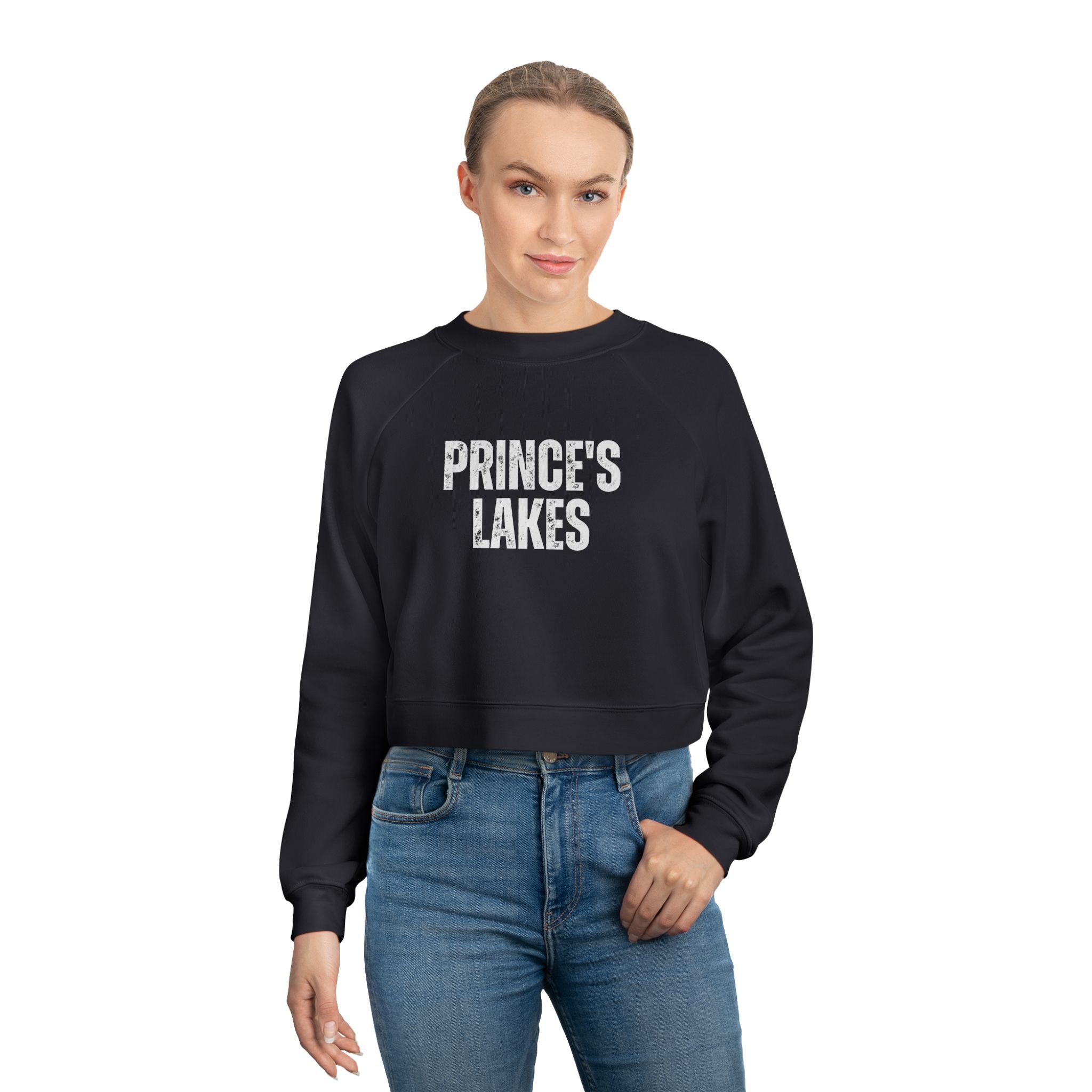 Cropped Pullover — 'Prince's Lakes' Minimal White Fleece for Women