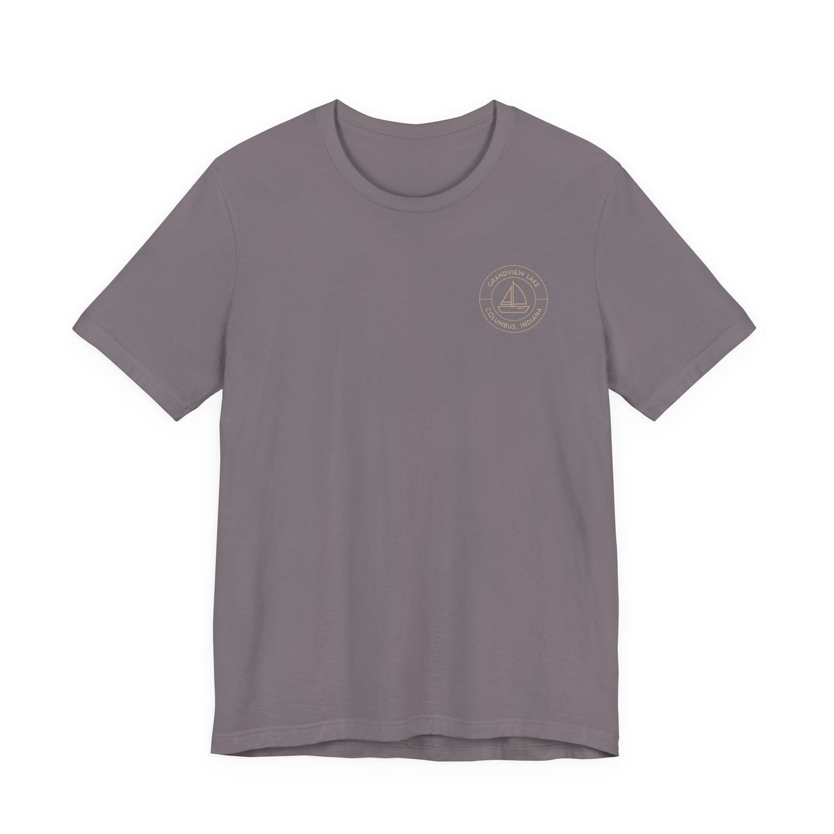 Sailboat Pocket & Back Print Grandview Lake Minimalist Tee —  Short Sleeve Shirt
