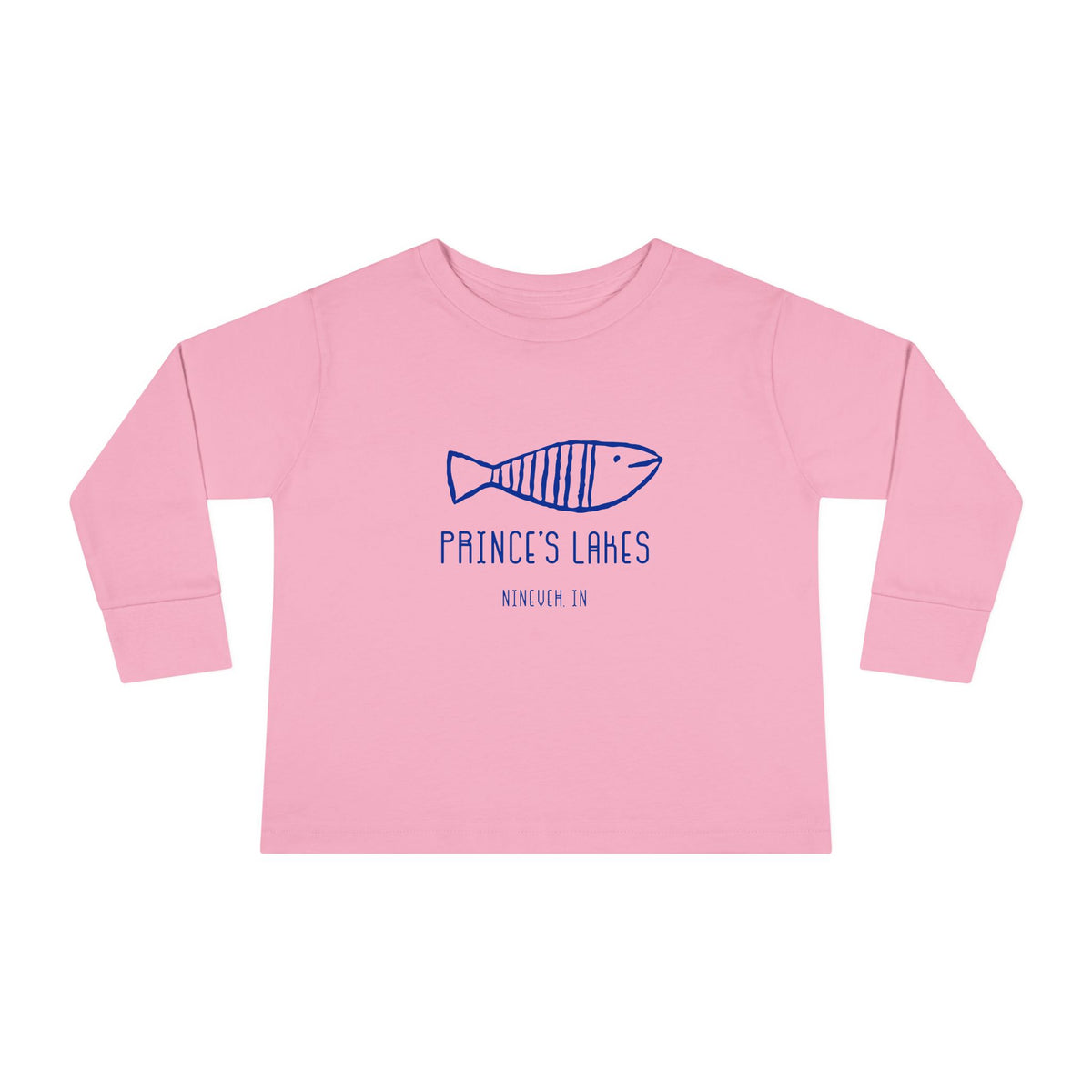 Toddler Long Sleeve Tee — "Prince's Lakes" Hand-Drawn Fish Graphic