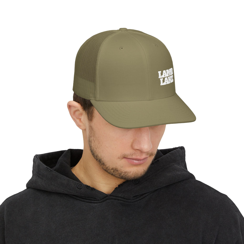 Lamb Lake Trucker Hat — Vintage Mesh Snapback Cap