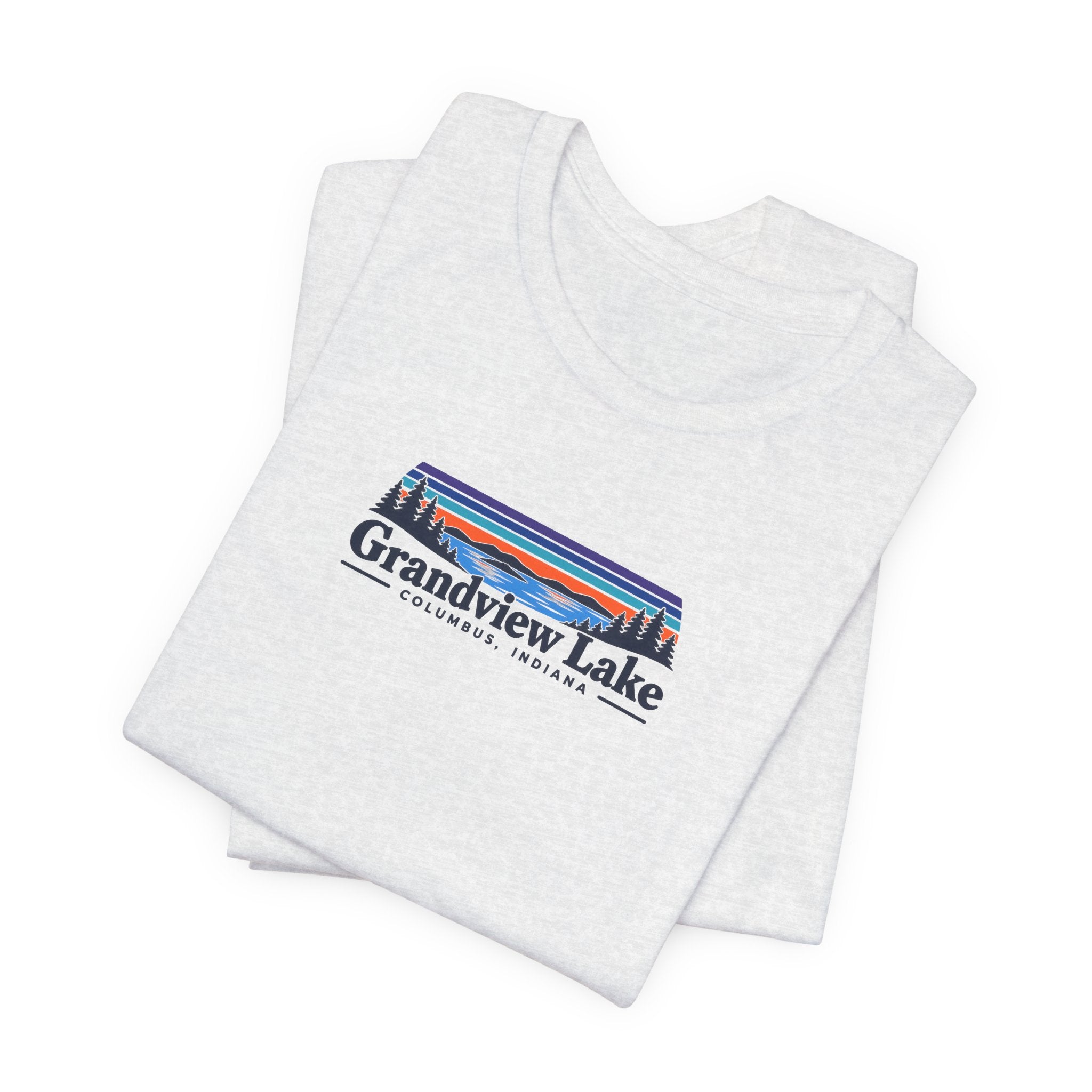 Grandview Lake Landscape Tee — Retro Mountain Lake Graphic T-Shirt