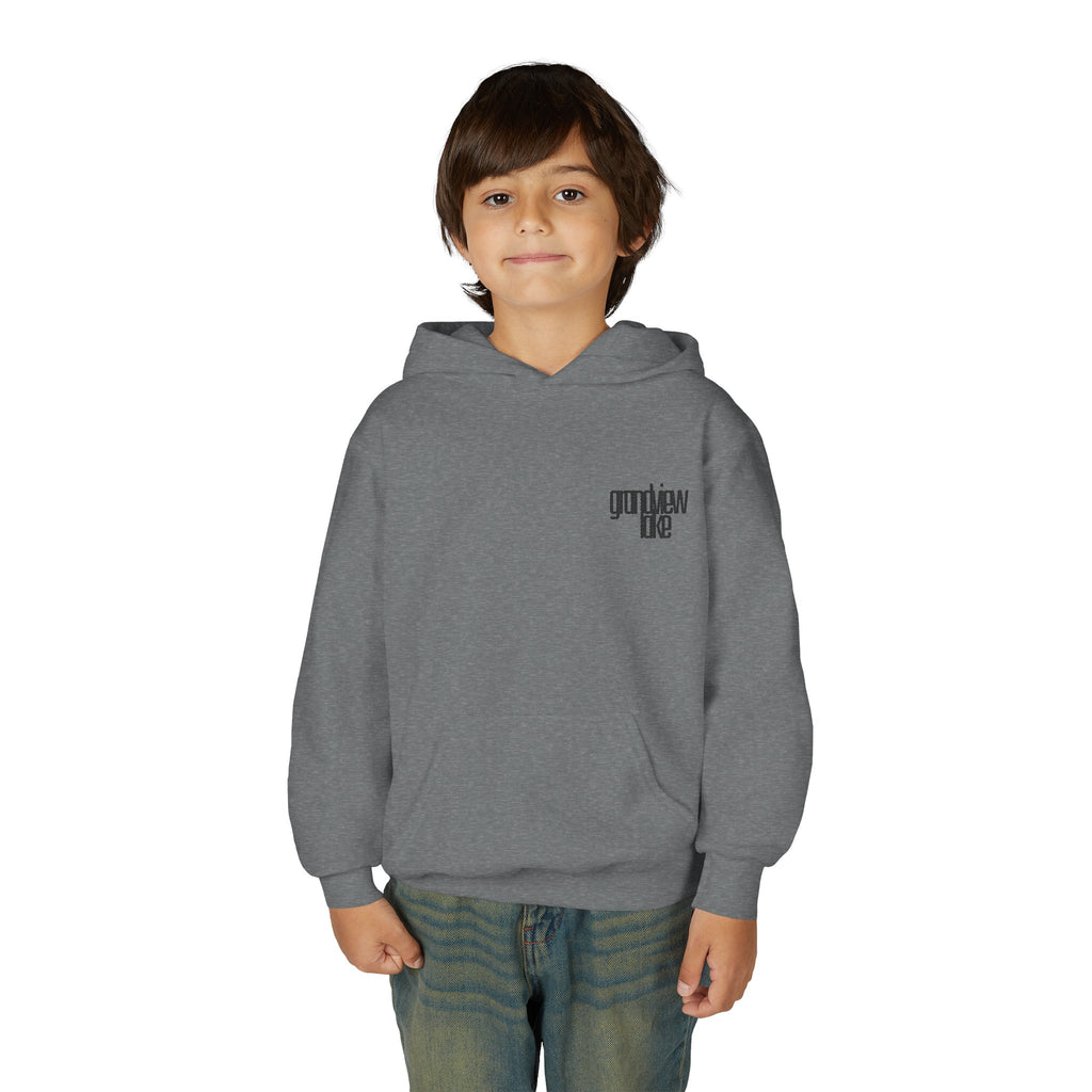 Youth Hoodie — Minimal 'grandview lake' Chest Logo Streetwear