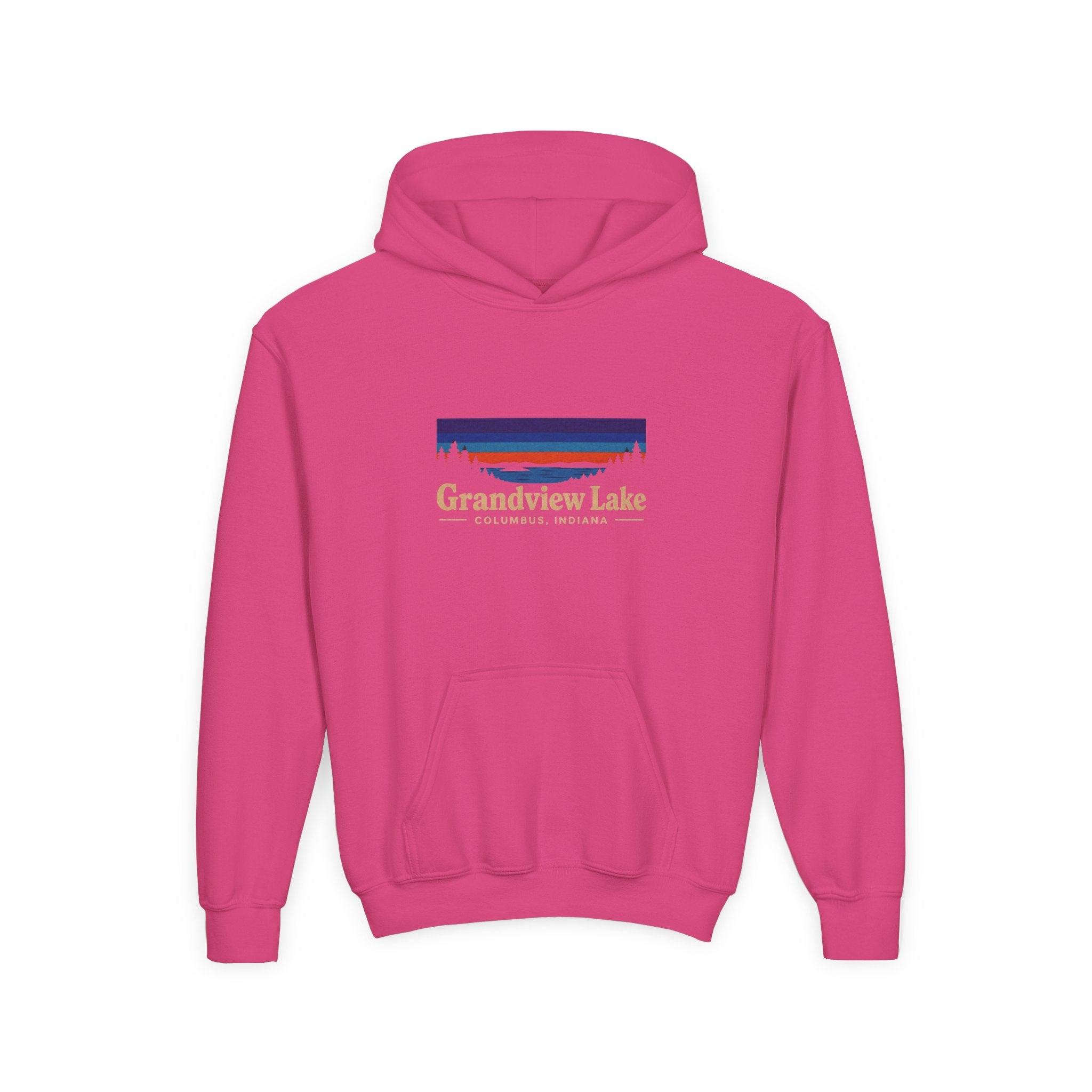 Youth Hoodie - Grandview Lake Sunset Logo