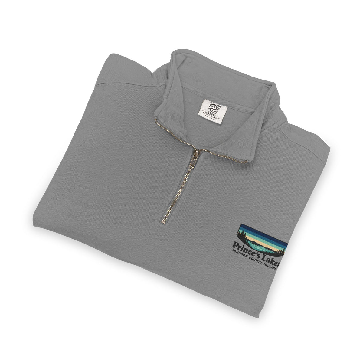 Quarter-Zip Sweatshirt — Pleasant Lake Retro Sunset Patch