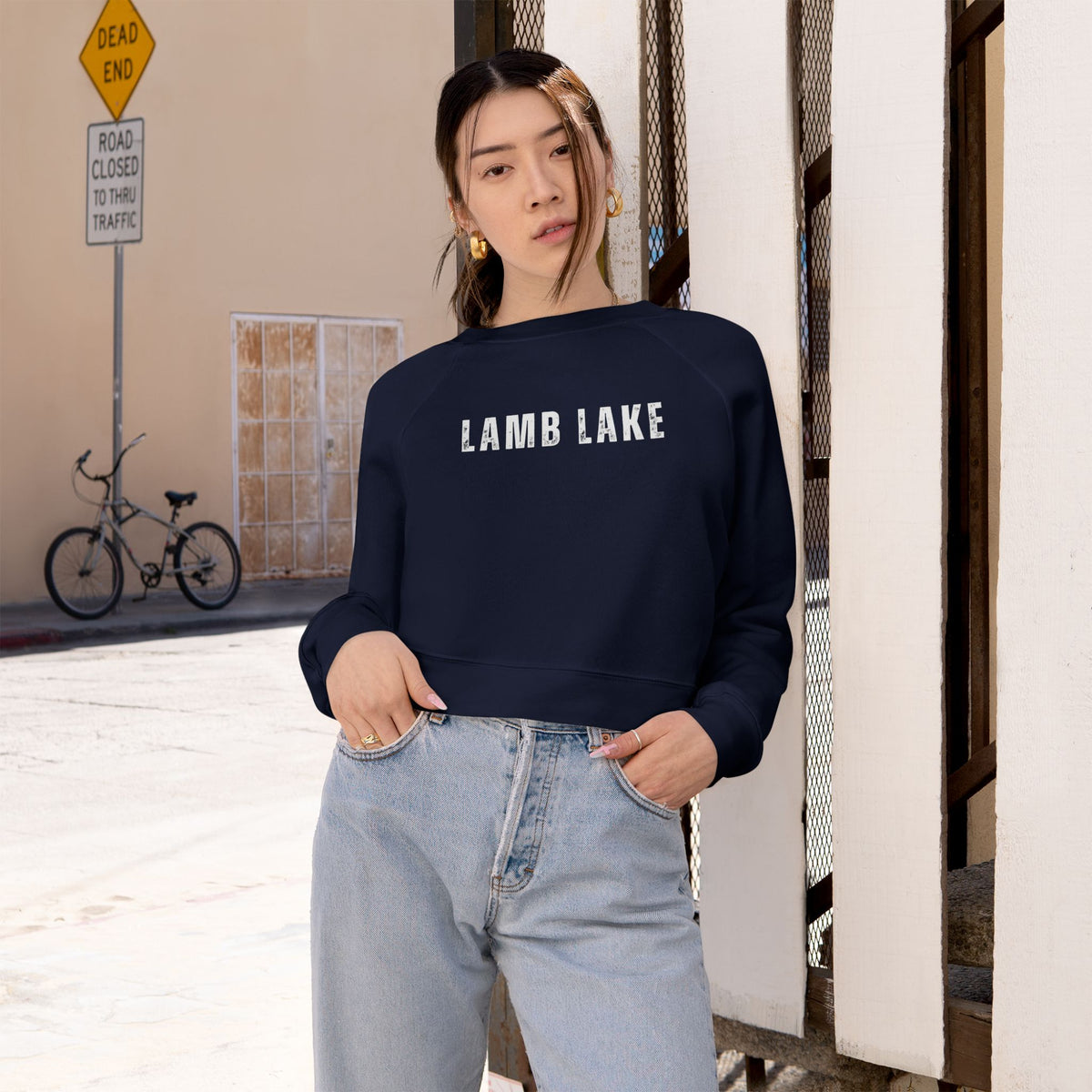 Lamb Lake Cropped Pullover — Minimal White Fleece for Women