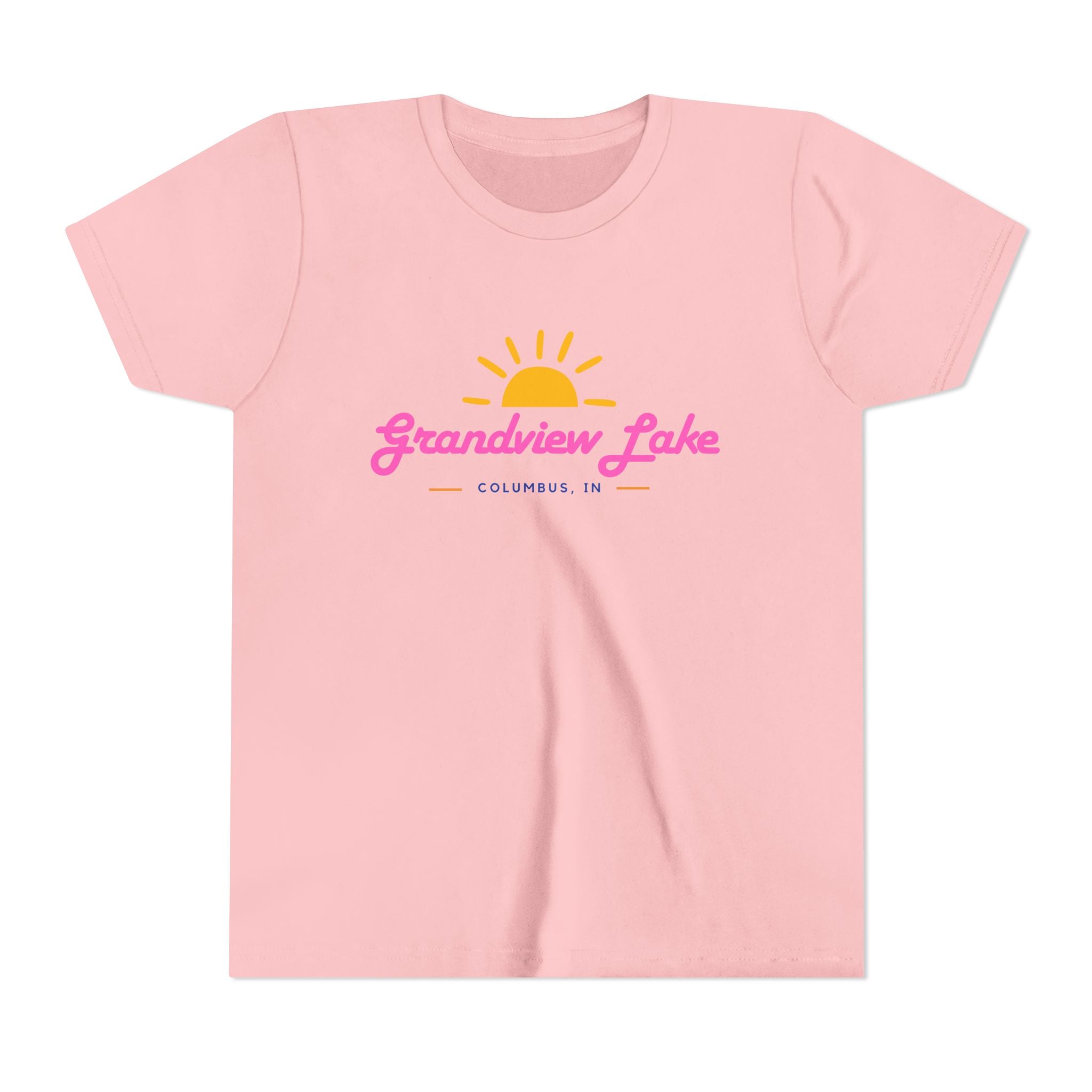 Youth Tee — Grandview Lake Retro Sunset Kids Shirt (Columbus, IN)