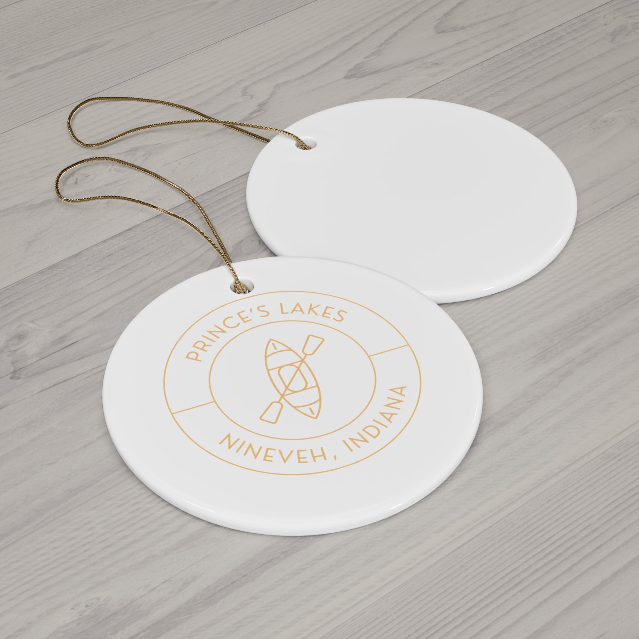Ceramic Ornament — Prince’s Lakes Kayak Design (Nineveh, Indiana)
