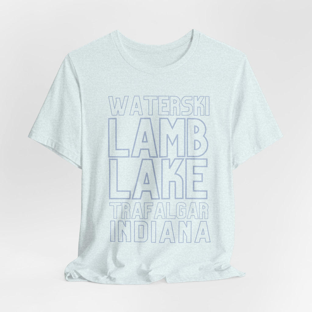 Lamb Lake Columbus Indiana Waterski Tee — Vintage Beach Town T‑Shirt