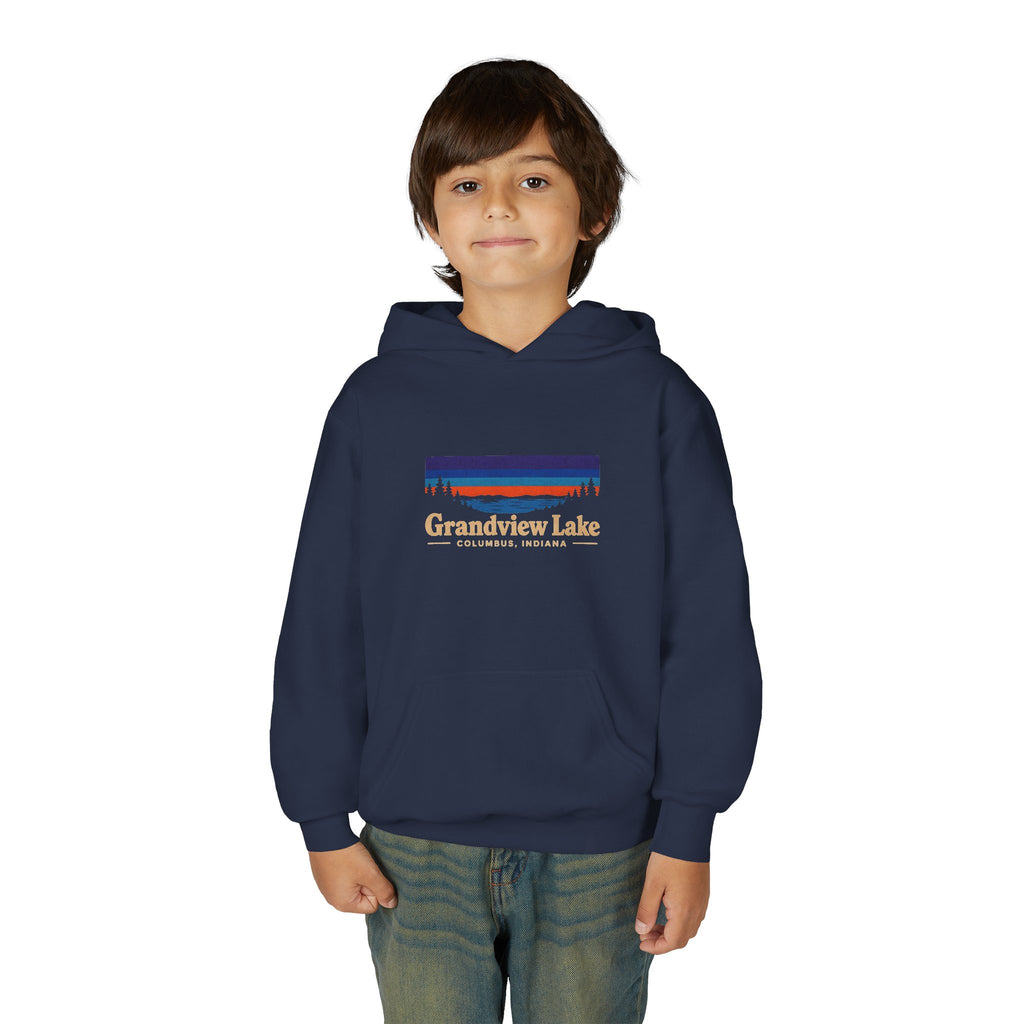 Youth Hoodie - Grandview Lake Sunset Logo