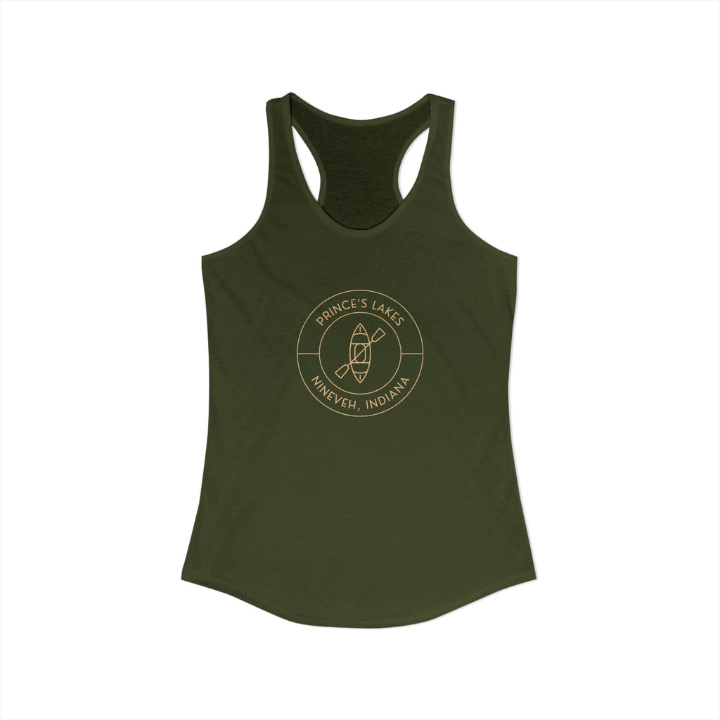 Women's Racerback Tank- "Kayak Prince's Lakes"