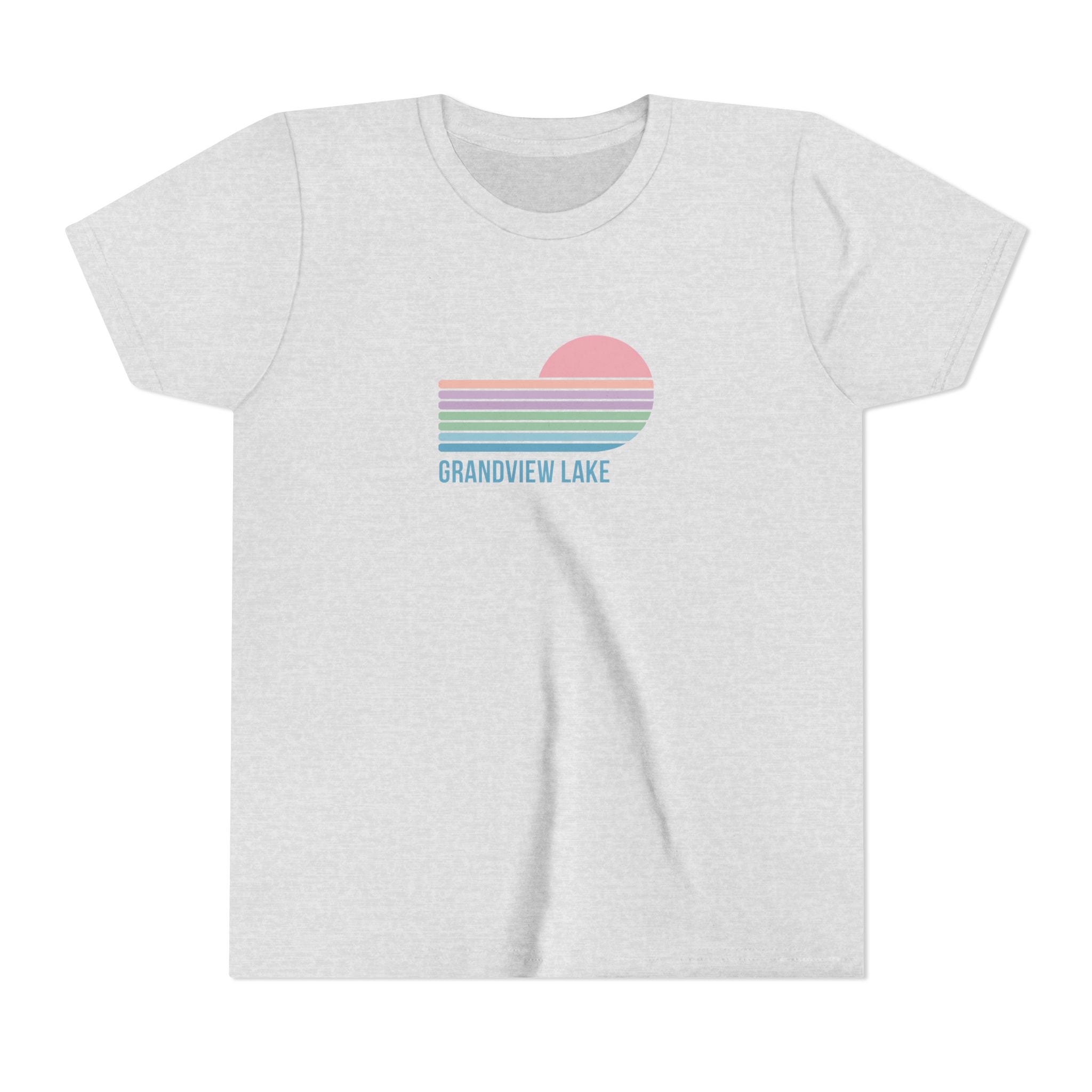 Youth Tee — 'Grandview Lake' Pastel Retro Sunset Kids T-Shirt
