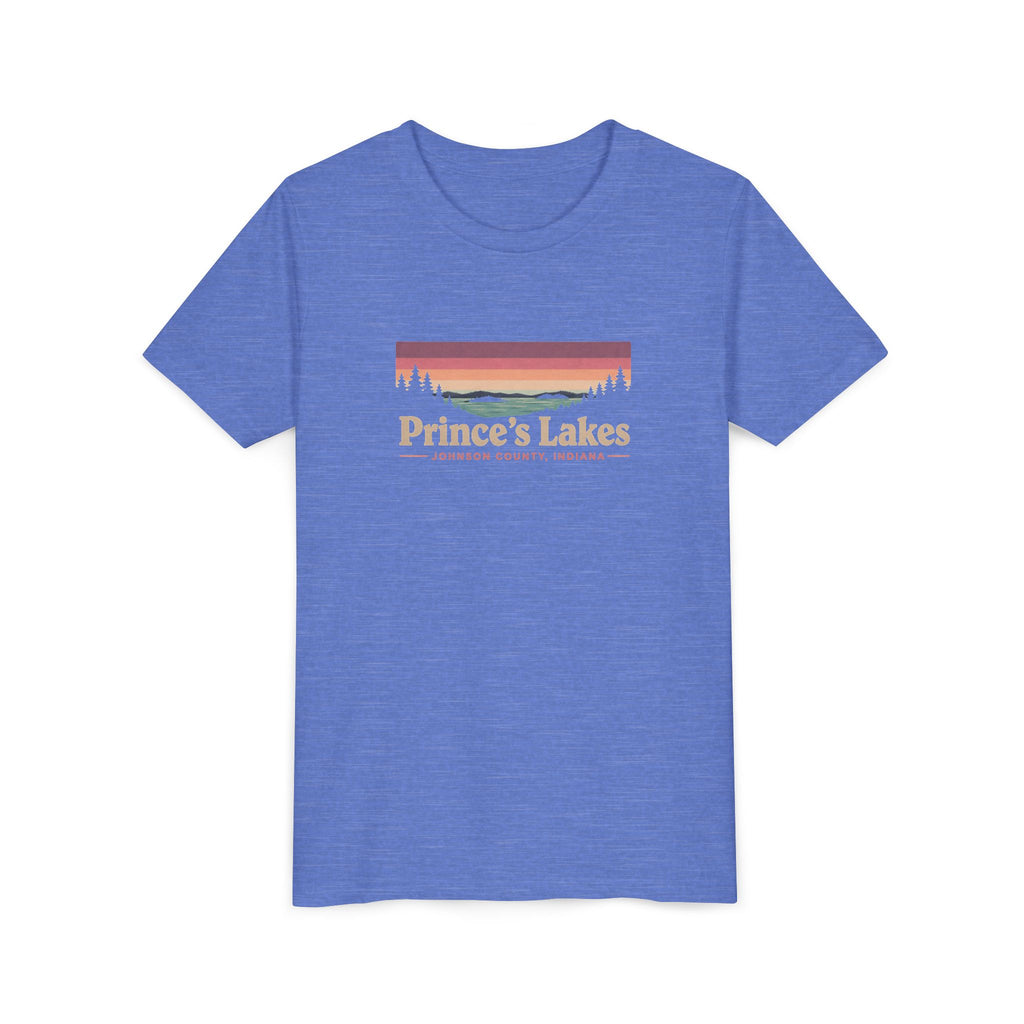 Youth Tee — Prince's Lakes Retro Sunset Graphic