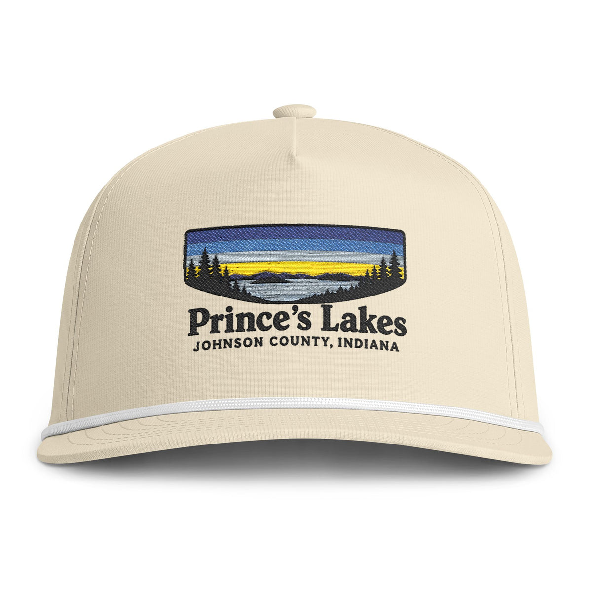 Prince's Lakes Sunset Rope Cap — Vintage Sunwashed Embroidered Baseball Hat
