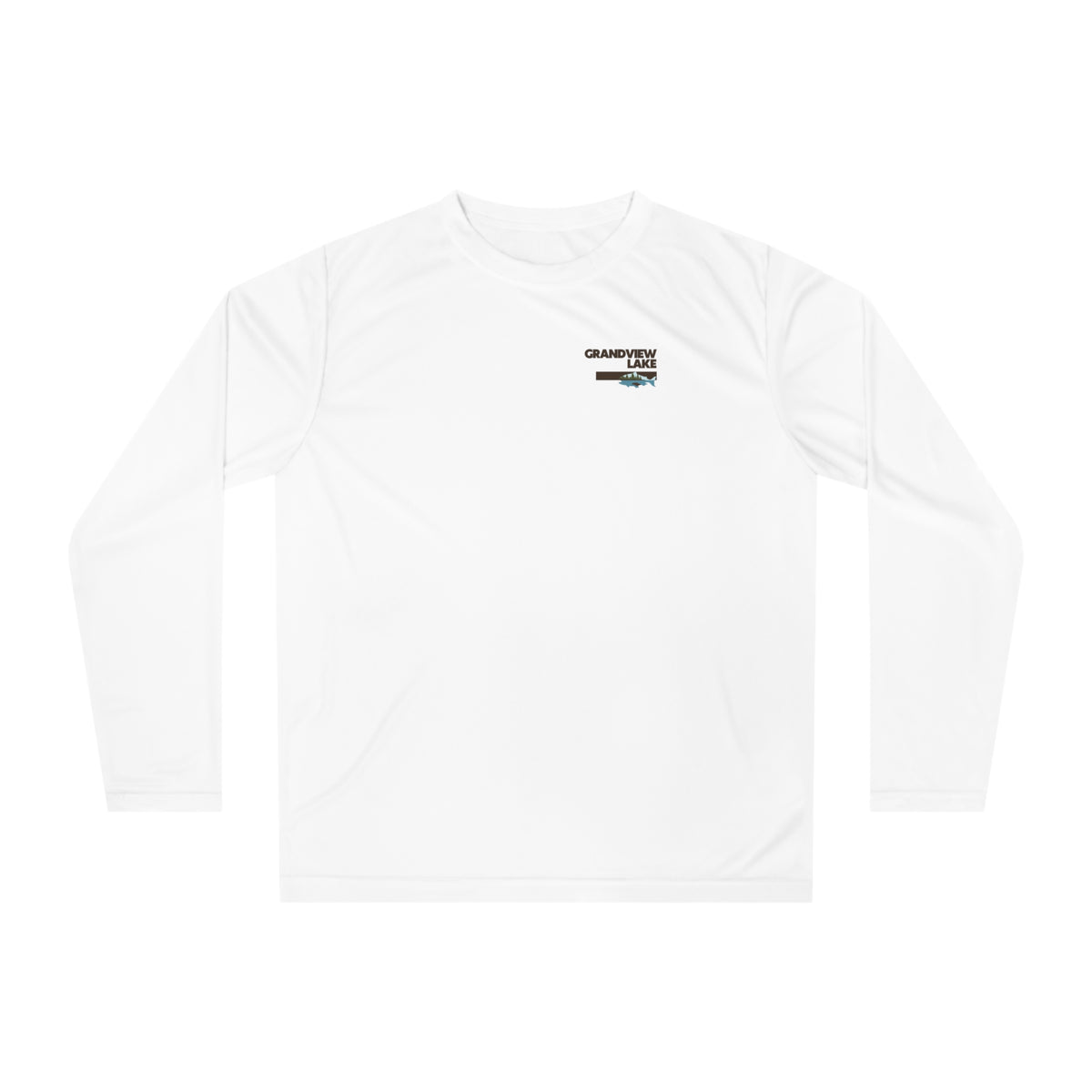 Performance Long Sleeve Shirt — Fish Grandview Lake Logo Chest Print