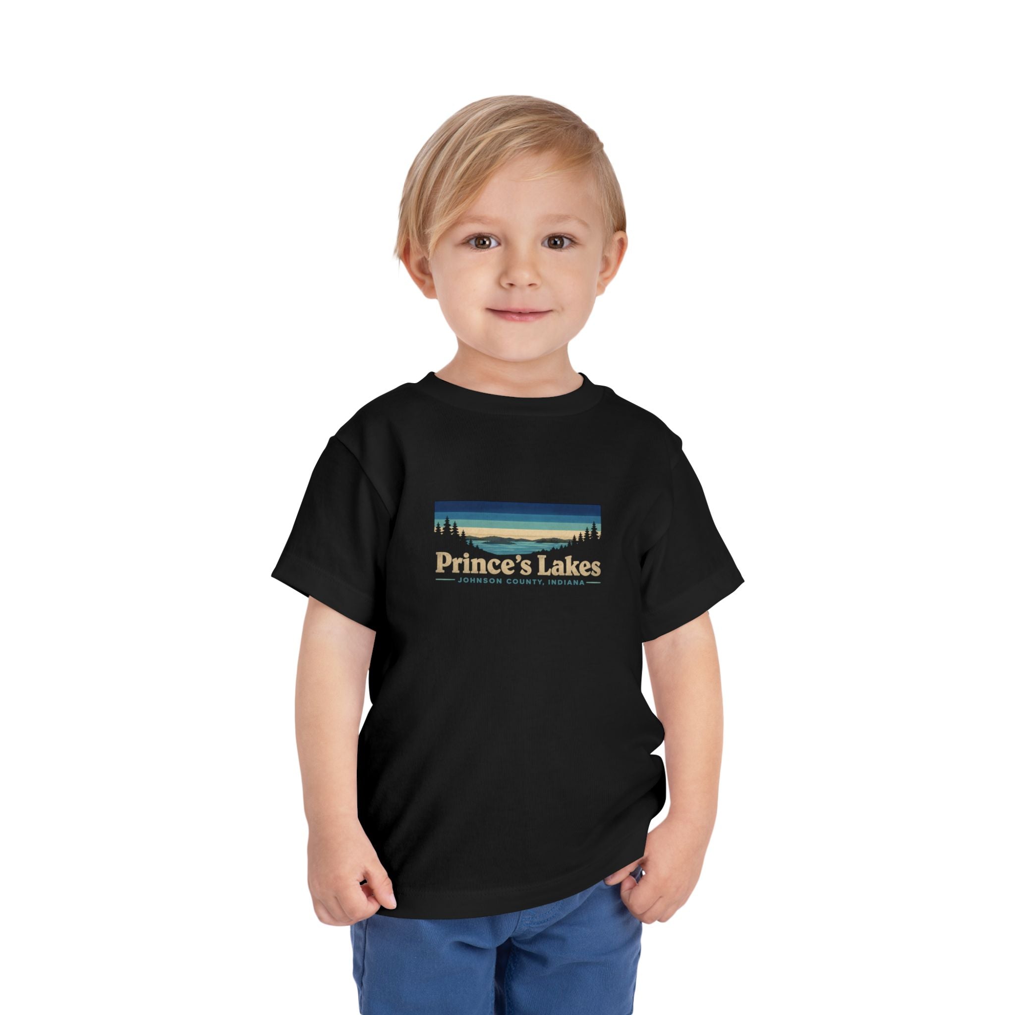 Toddler Tee - "Prince's Lakes" Retro Sunset Graphic