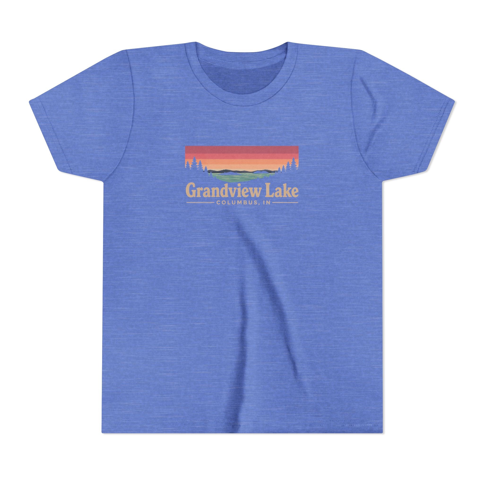 Youth Tee — Grandview Lake Retro Sunset Graphic