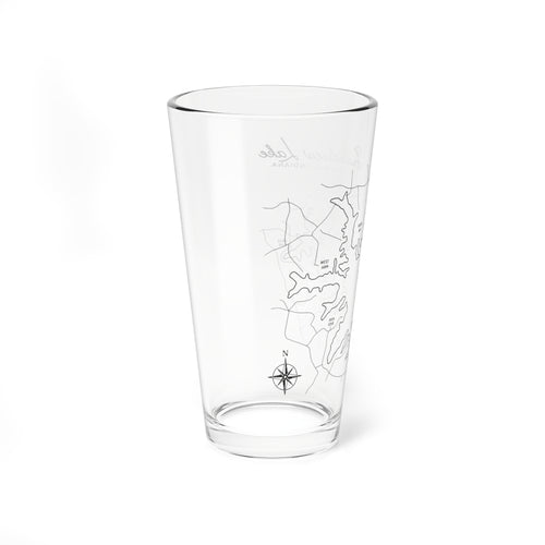 16oz Grandview Lake Map Cocktail Glass