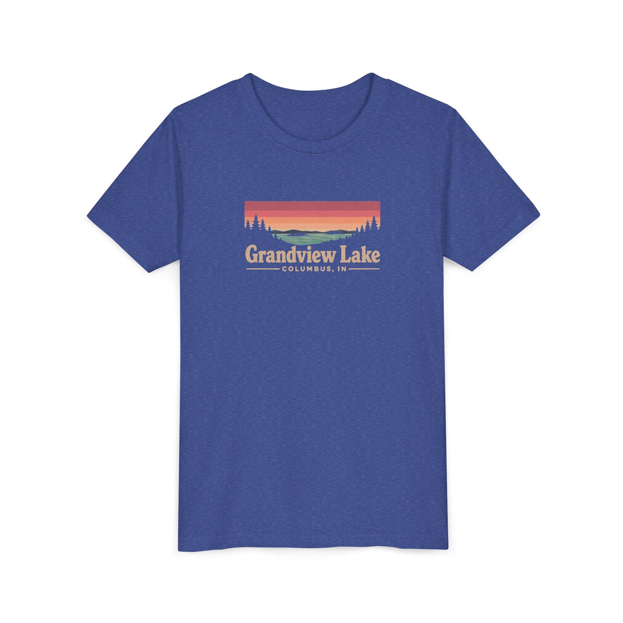 Youth Tee — Grandview Lake Retro Sunset Graphic