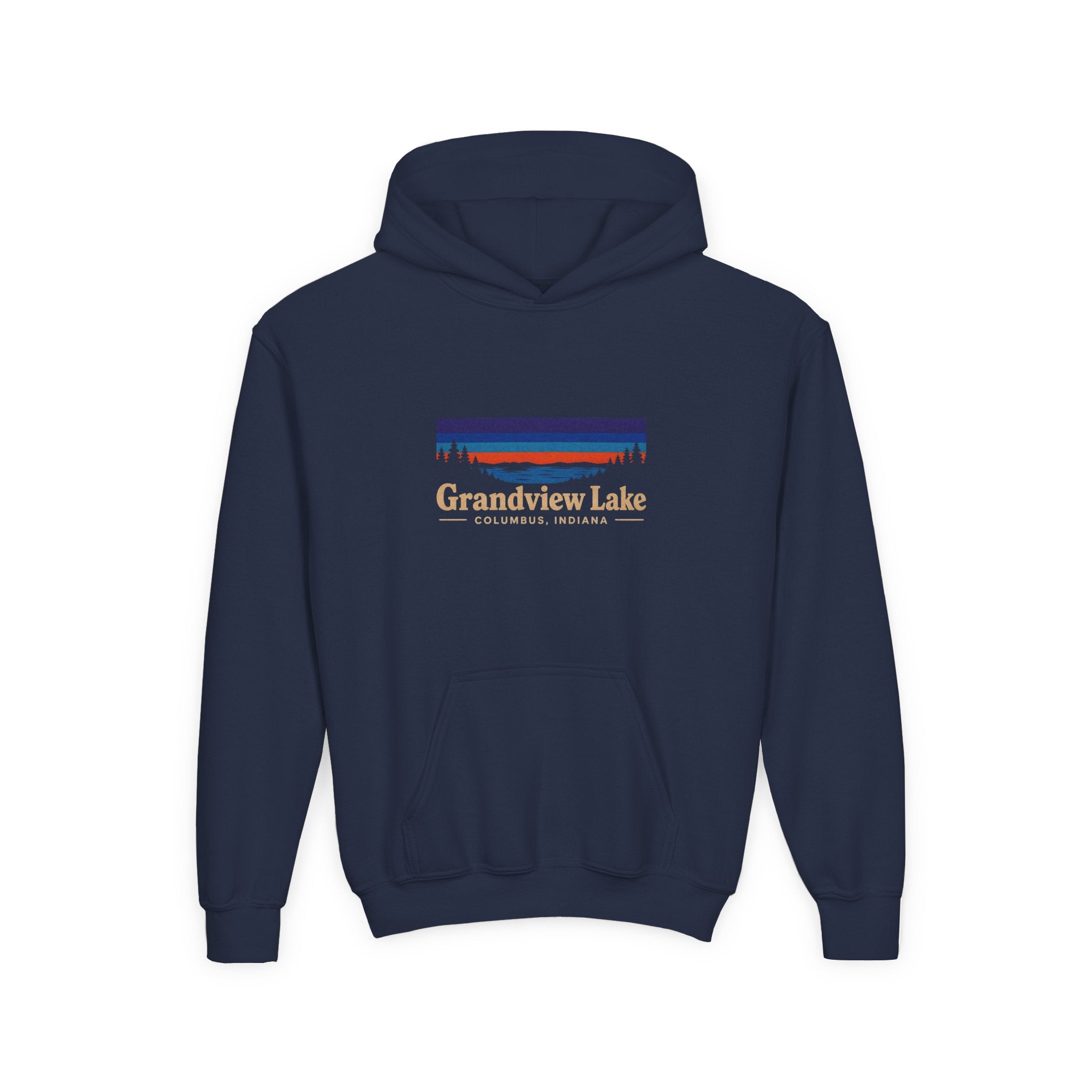 Youth Hoodie - Grandview Lake Sunset Logo