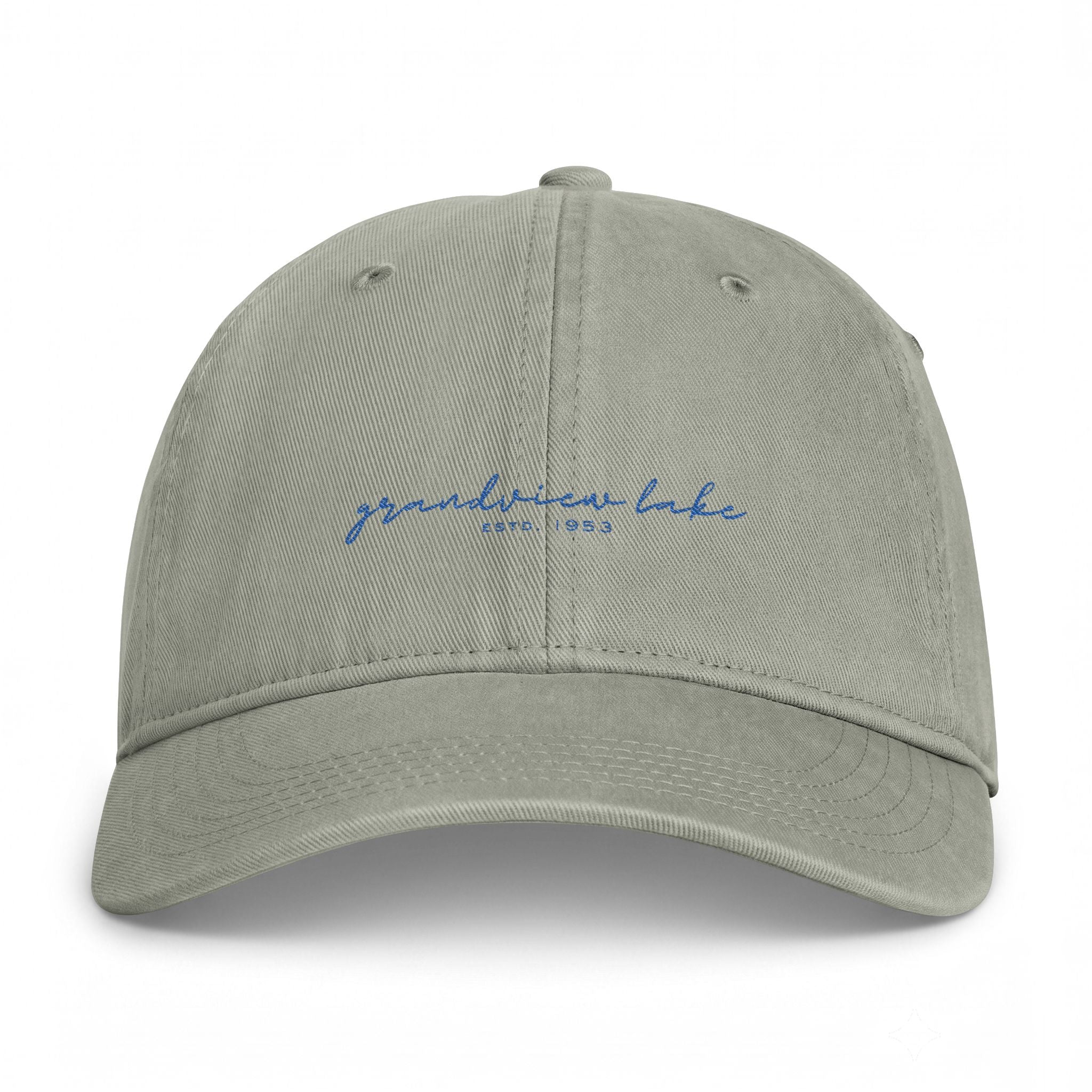 Washed Coastal Cap — "Grandview Lake" Embroidered Lake Hat