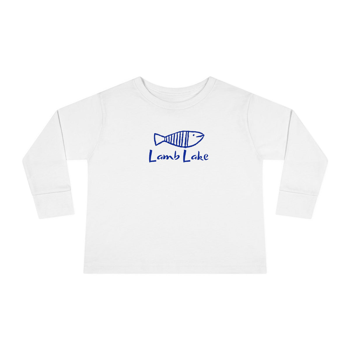 Toddler Long Sleeve Tee — "Lamb Lake" Hand-Drawn Fish Graphic