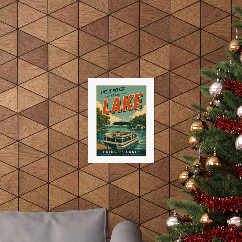Lake Life Vintage Travel Poster Matte Print