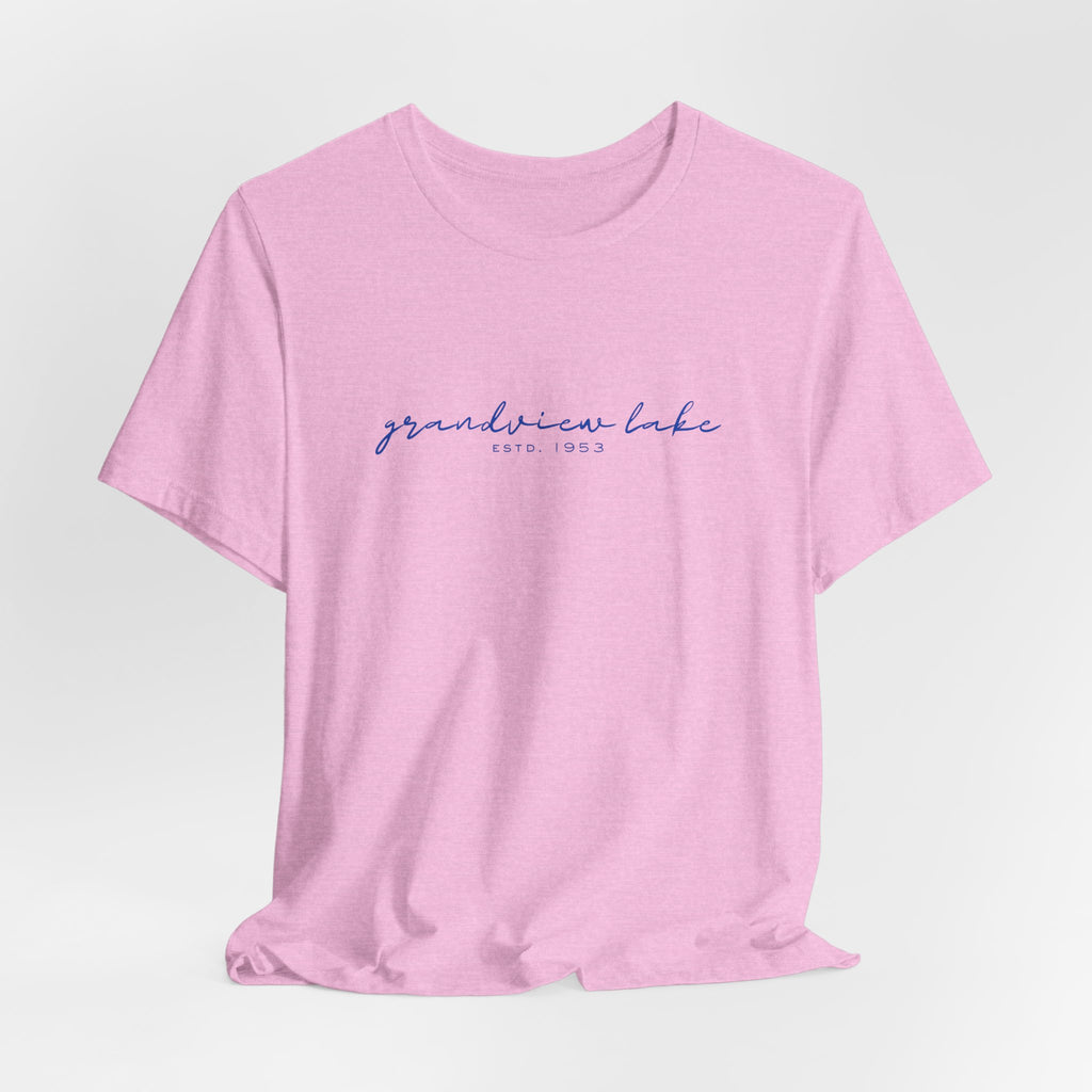 Script "grandview lake" Unisex Jersey Short Sleeve Tee