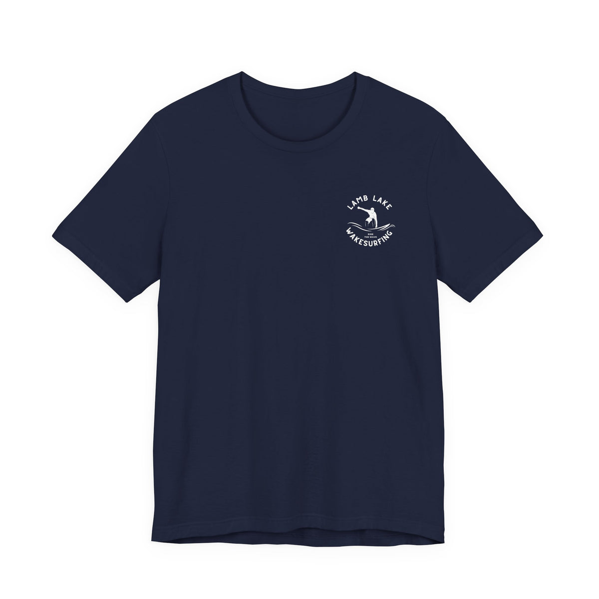 Wakesurf Pocket & Back Print Lamb Lake Minimalist Tee —  Short Sleeve Shirt
