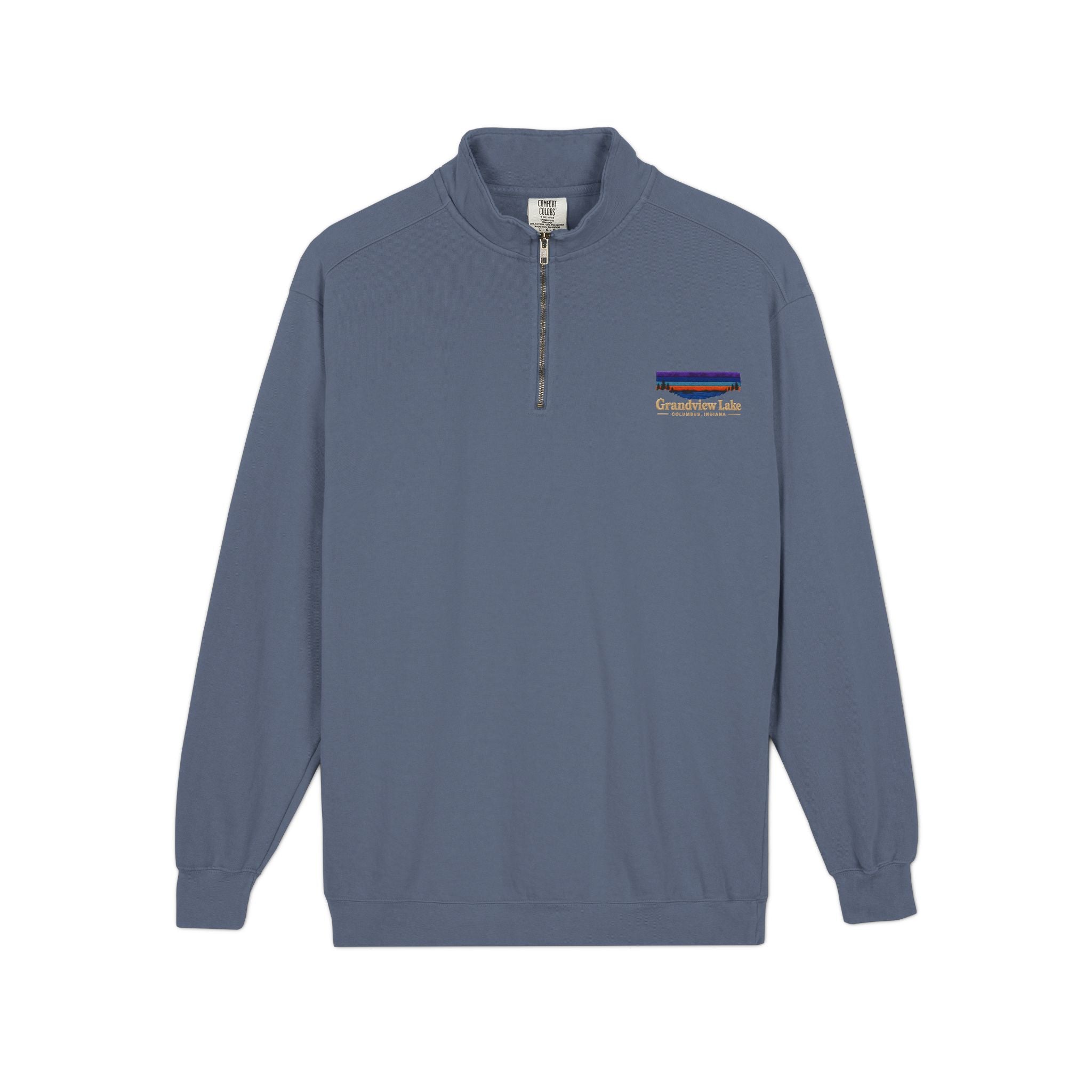 Quarter-Zip Sweatshirt — Grandview Lake Retro Sunset Patch