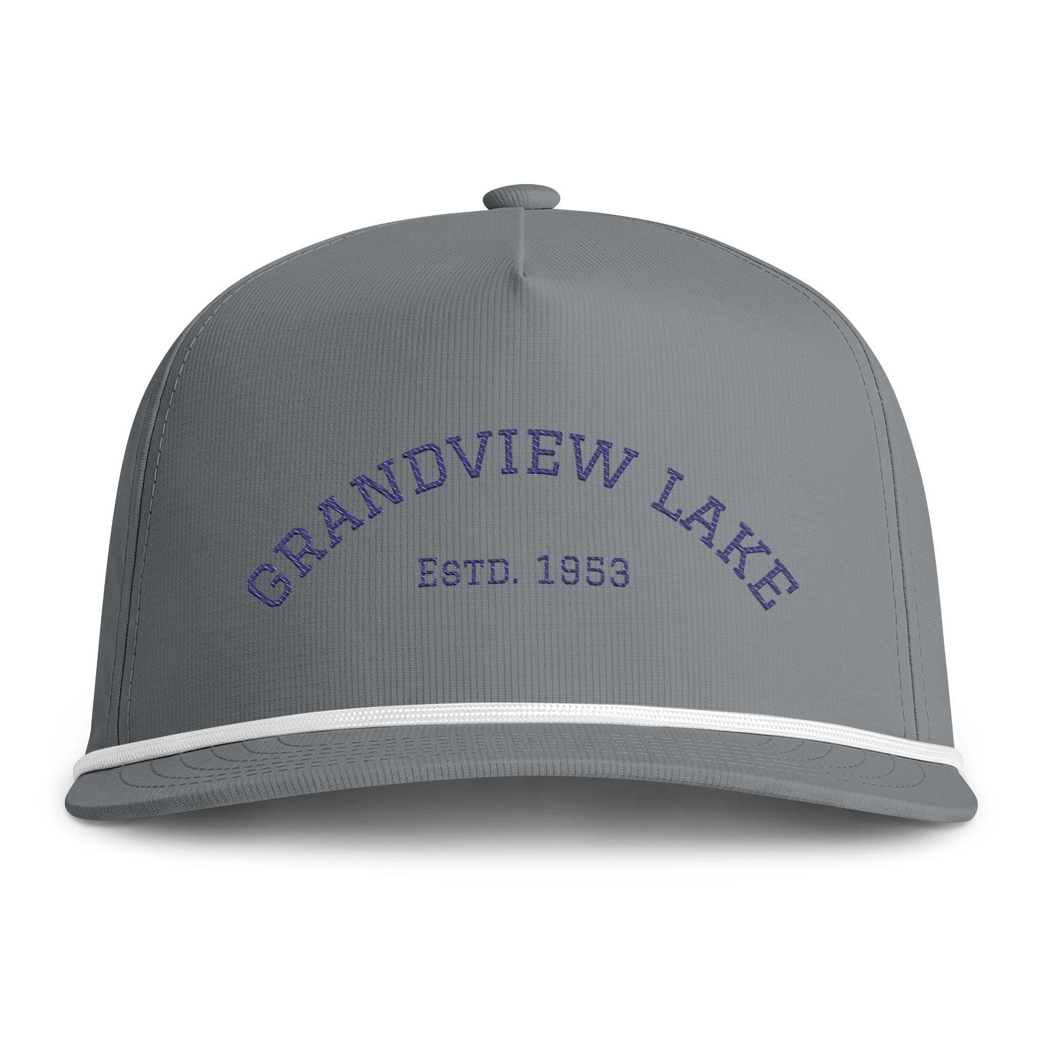 Grandview Lake Rope Cap — Embroidered Stitch Vintage Sun-washed Trucker Hat