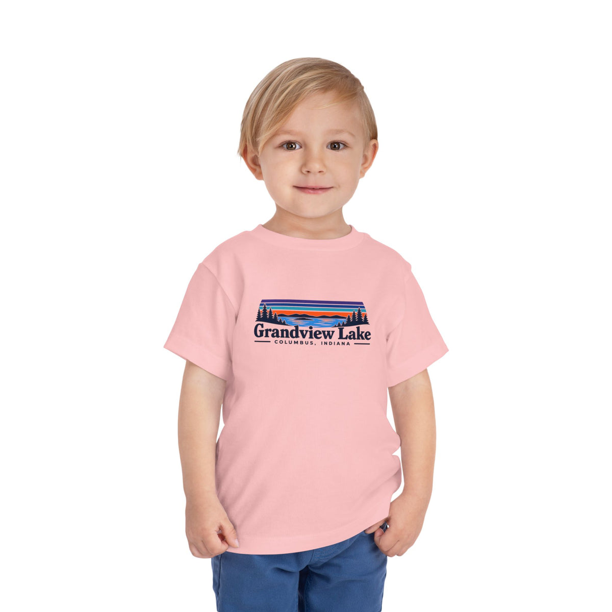 Toddler Tee - "Grandview Lake" Retro Sunset Graphic