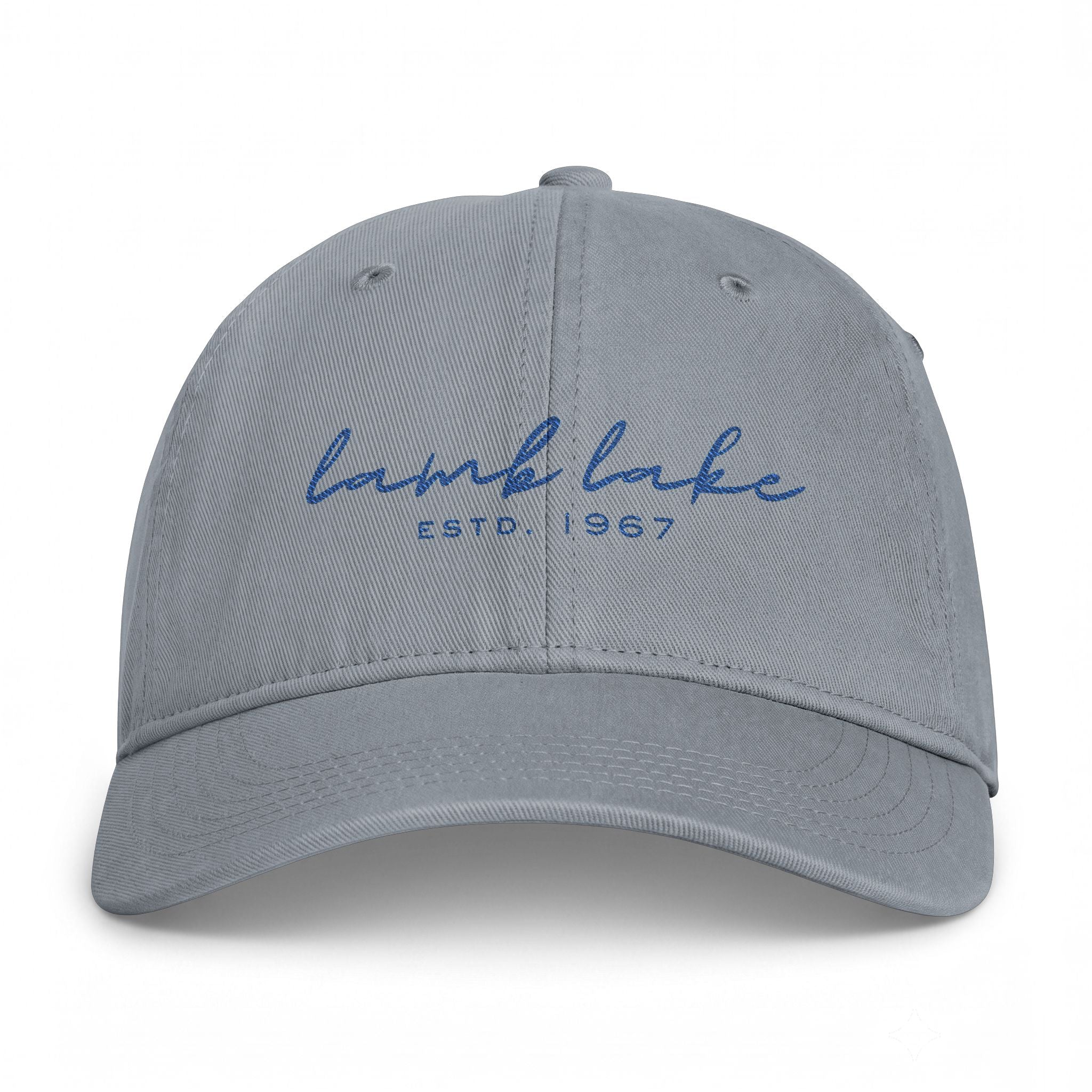 Washed Coastal Cap — "Lamb Lake" Embroidered Lake Hat