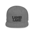 Lamb Lake Flat Bill Snapback Hat — Retro Embroidered Lake Cap