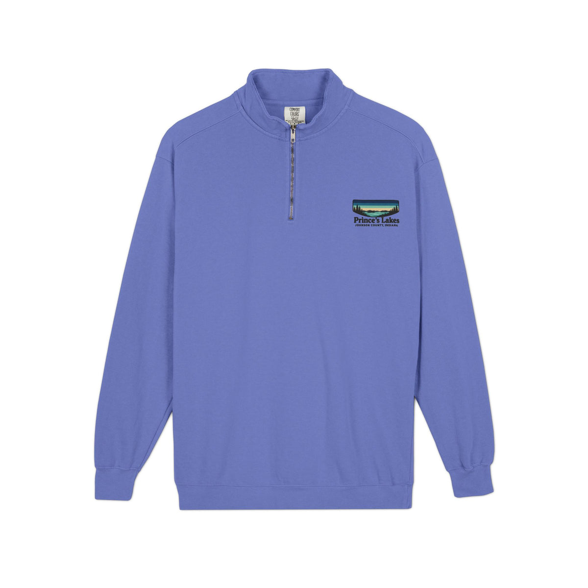 Quarter-Zip Sweatshirt — Pleasant Lake Retro Sunset Patch
