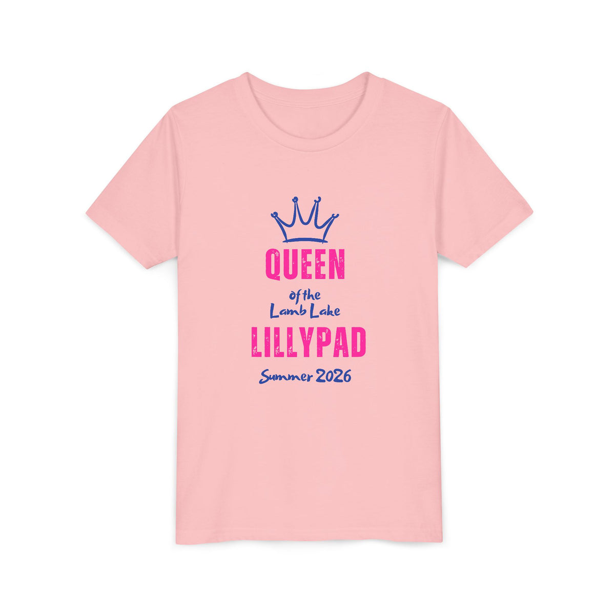 Youth Tee — "Queen of the Lillypad" Lamb Lake Crown Graphic Kids Shirt