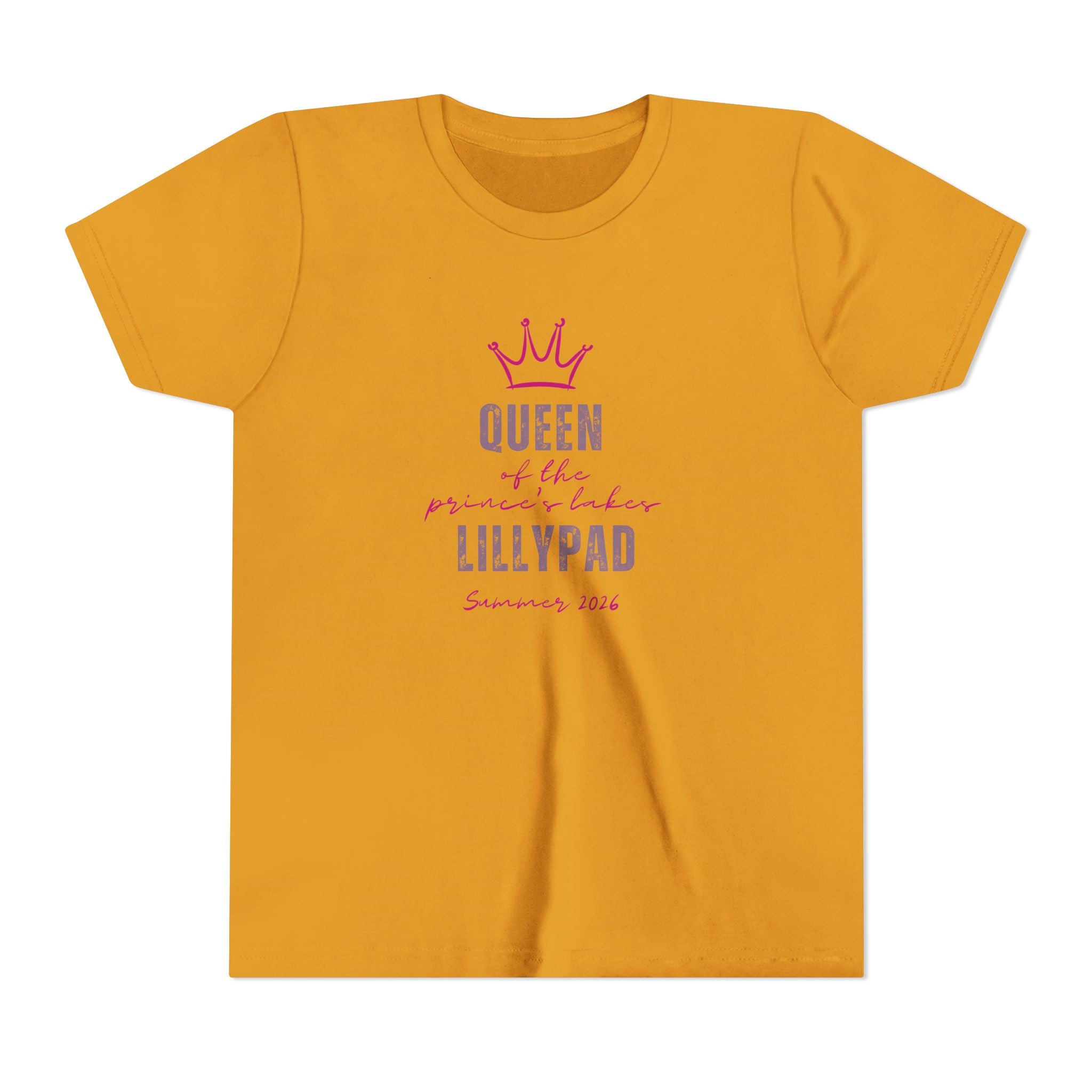 Youth Tee — "Queen of the Lillypad" Crown Graphic Kids Shirt