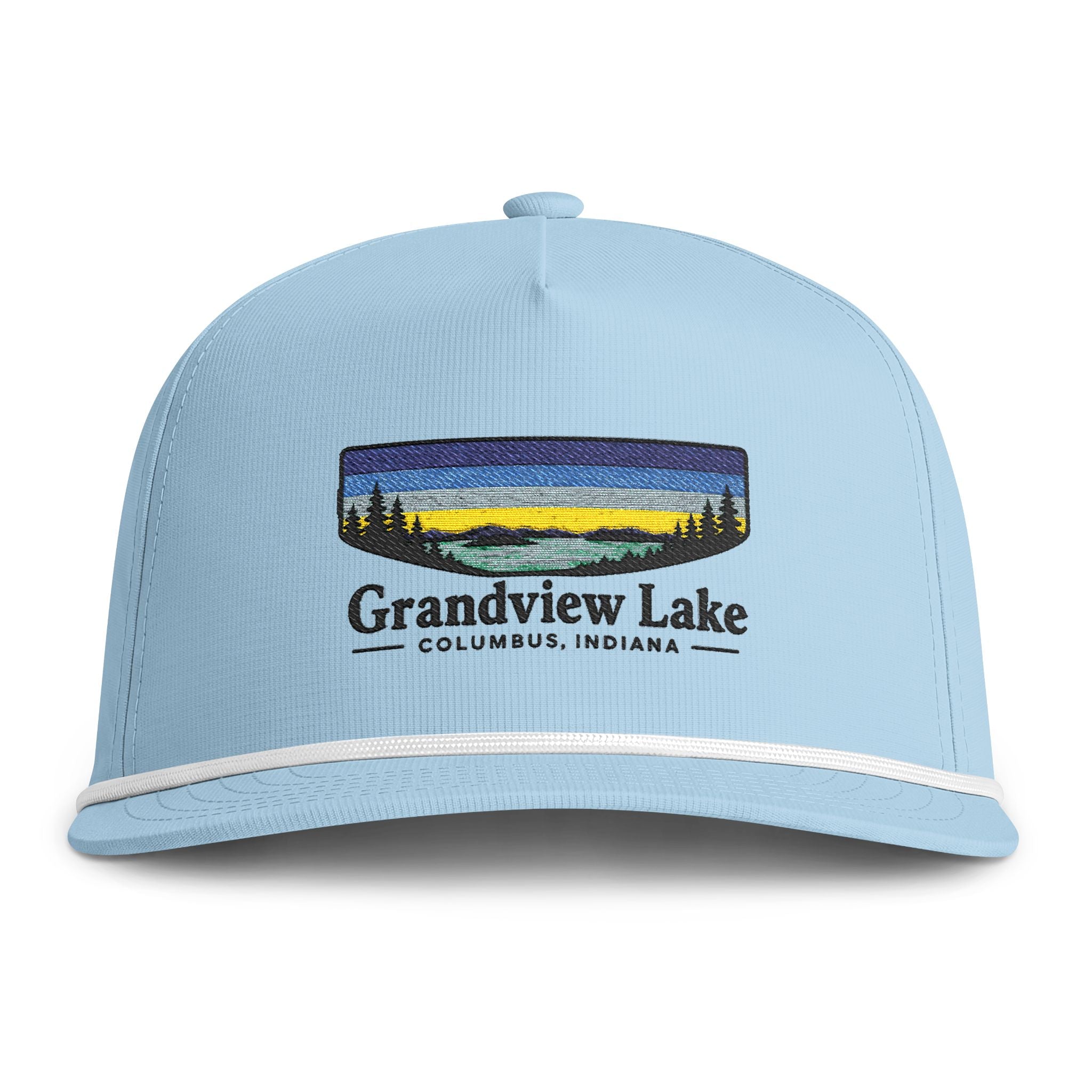 Grandview Lake Sunset Rope Cap — Vintage Sunwashed Embroidered Baseball Hat