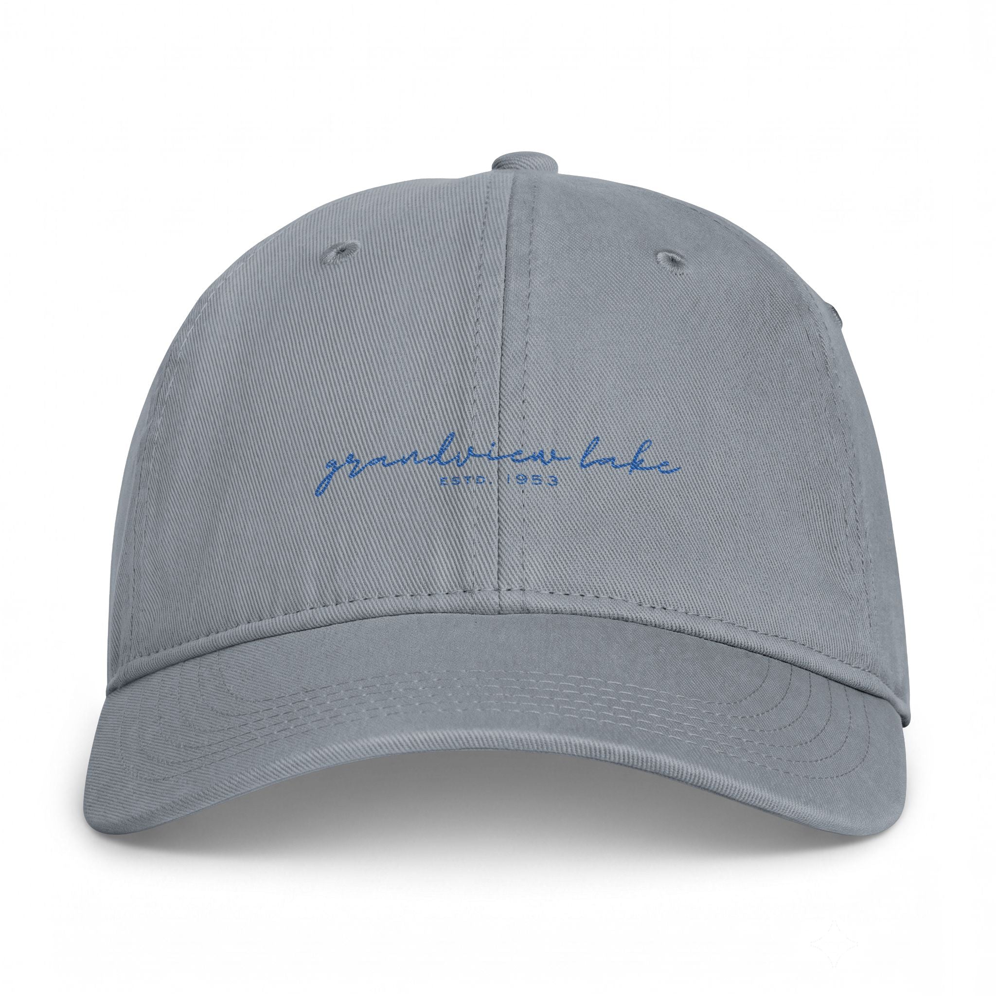 Washed Coastal Cap — "Grandview Lake" Embroidered Lake Hat