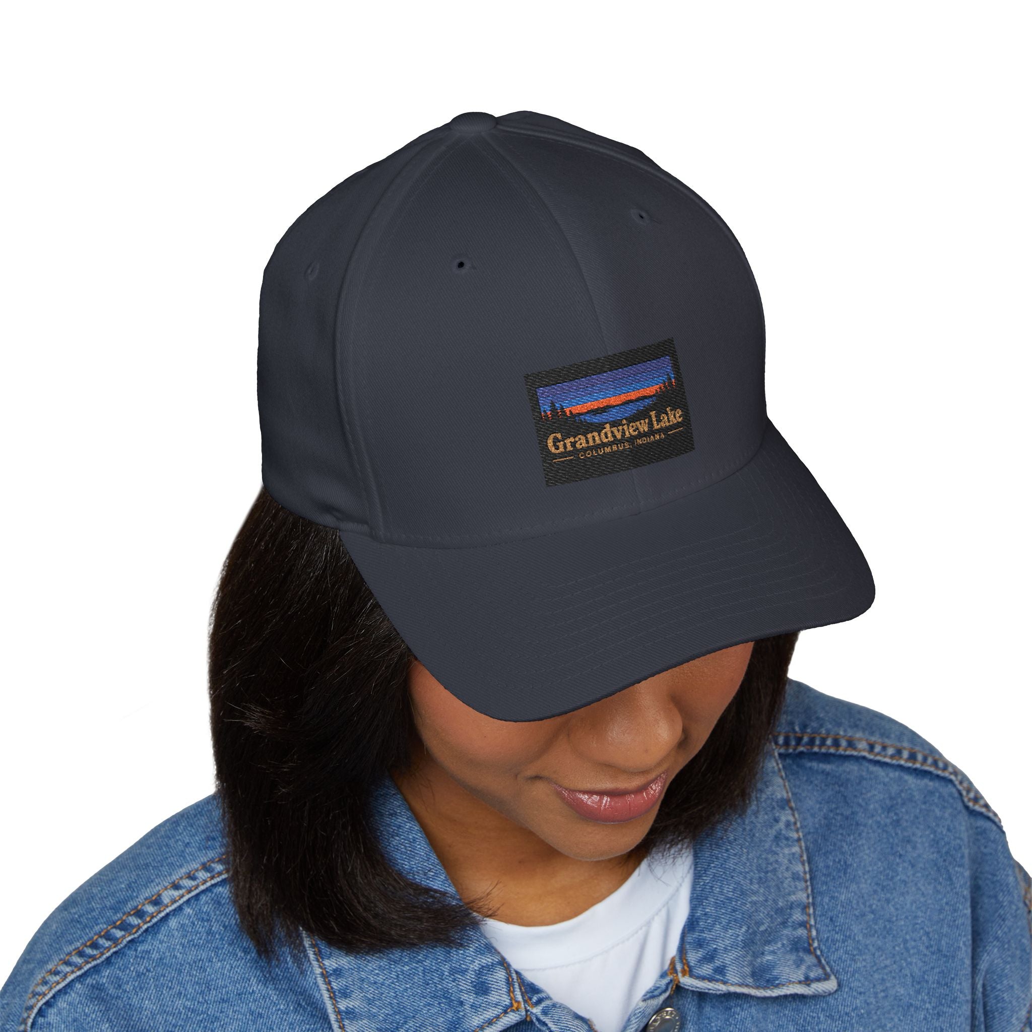 Grandview Lake Embroidered Cap — Scenic Lake Sunset Hat