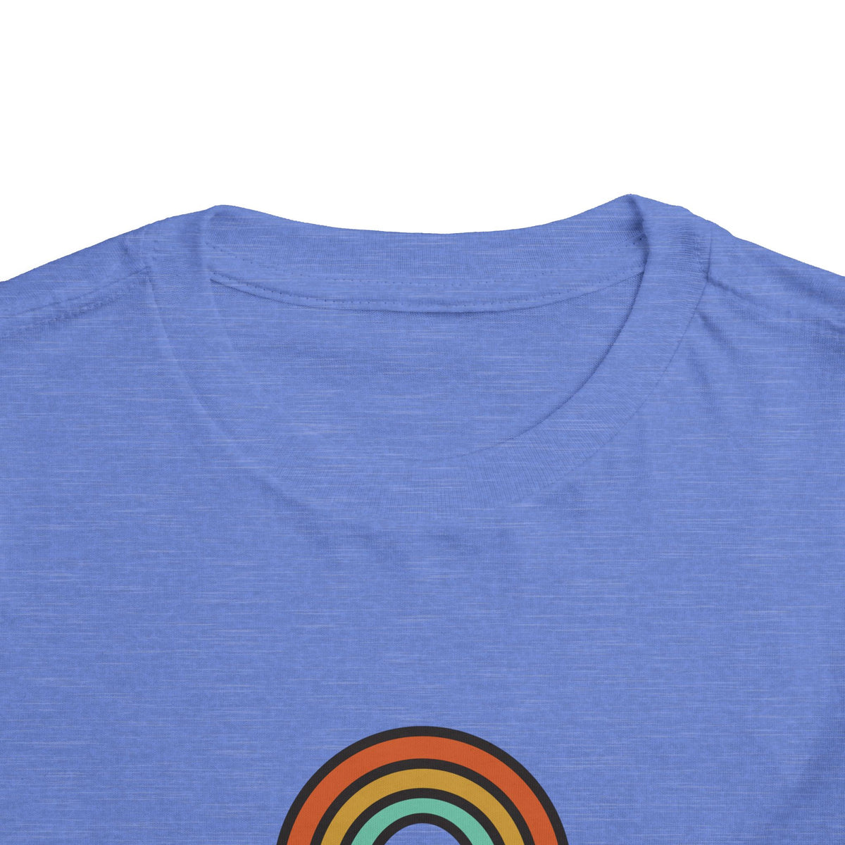 Retro Rainbow Toddler Tee — "Lamb Lake" Graphic Short Sleeve
