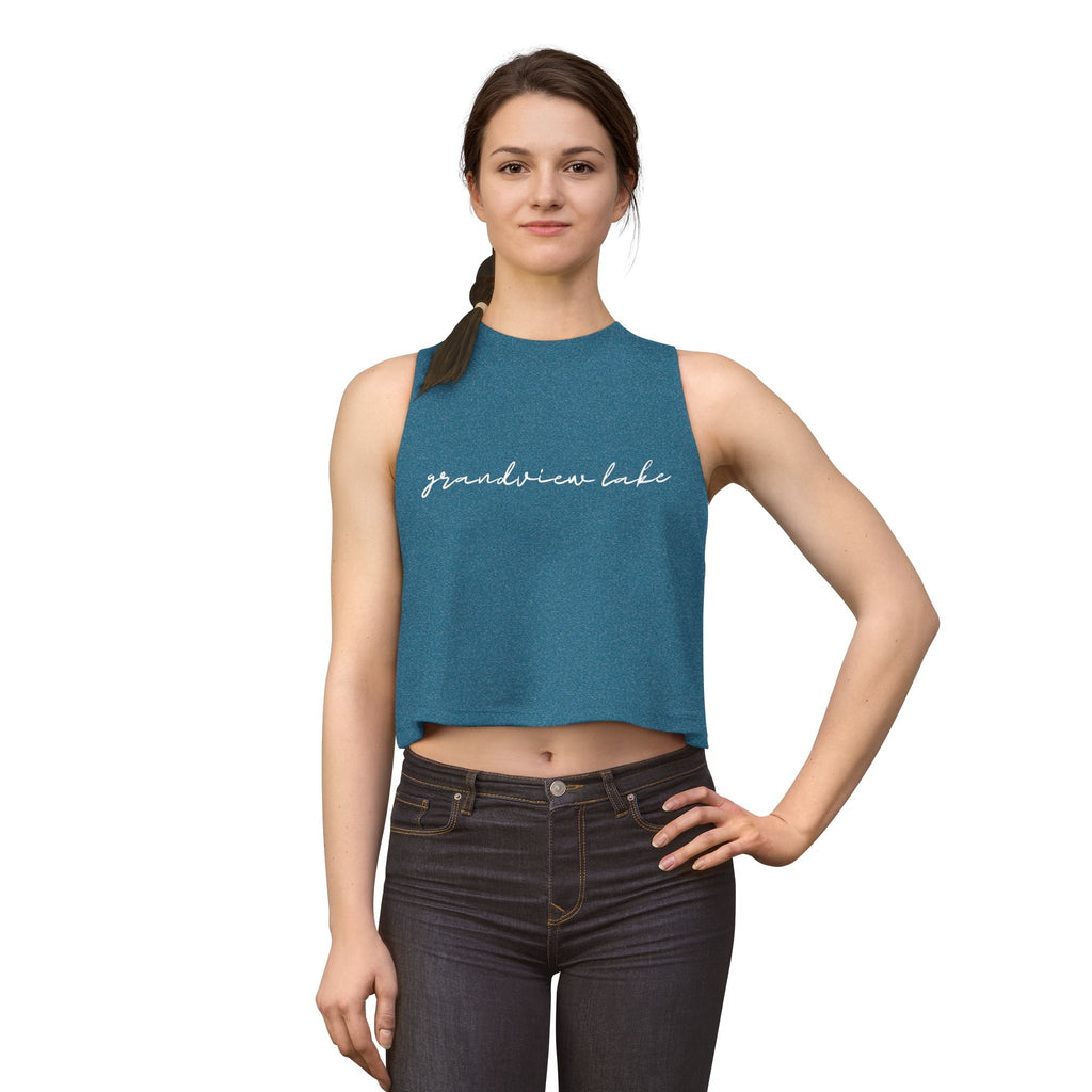 Lake Script Crop Top — 'grandview lake' Women's Casual Summer Tank