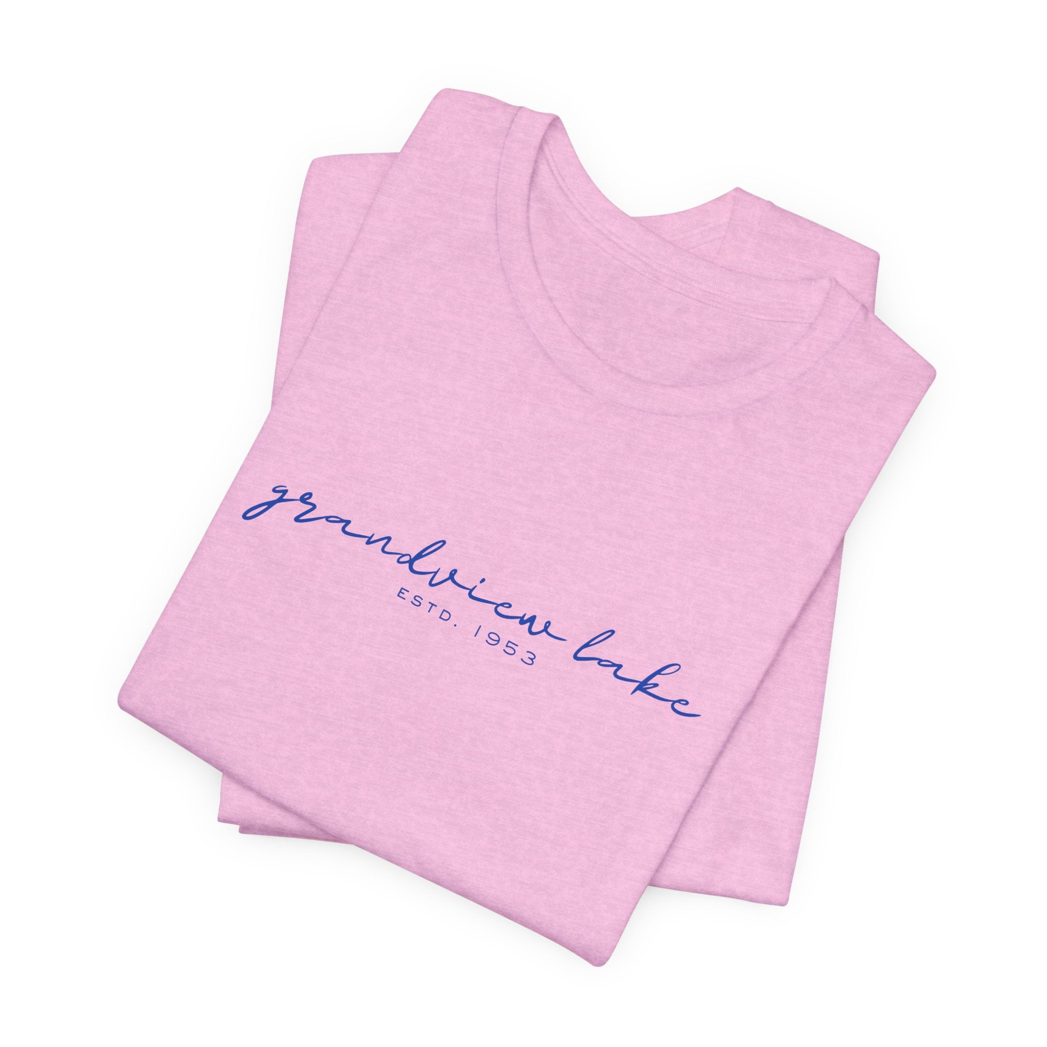 Script "grandview lake" Unisex Jersey Short Sleeve Tee