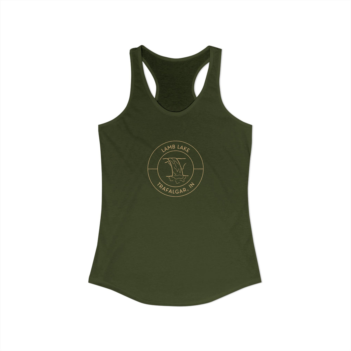 Women's Racerback Tank- Waterfall Lamb Lake