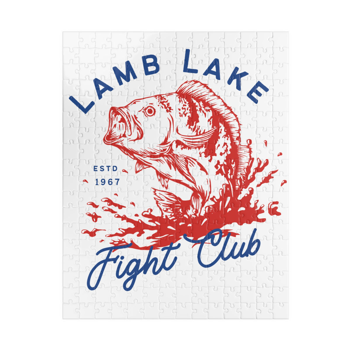 Kids Lamb Lake Fight Club Fishing Puzzle — Vintage Bass Jigsaw (110, 252, 510 pcs)