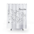 Prince's Lakes Map Shower Curtain — Johnson County, Indiana Lake Map Bathroom Decor