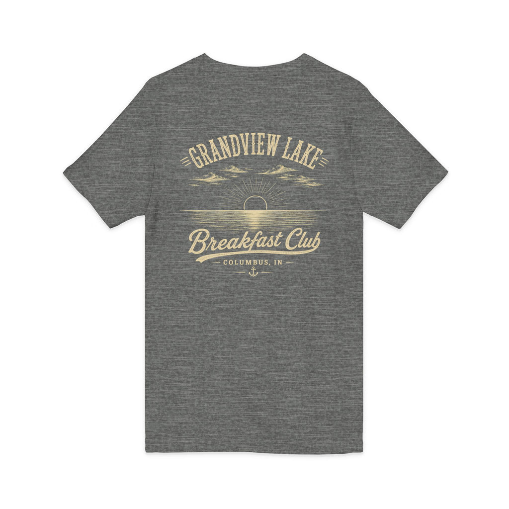 Good Food Good Company Good Morning V-Neck Tee — Retro Grandview Lake Breakfast Club Graphic Shirt