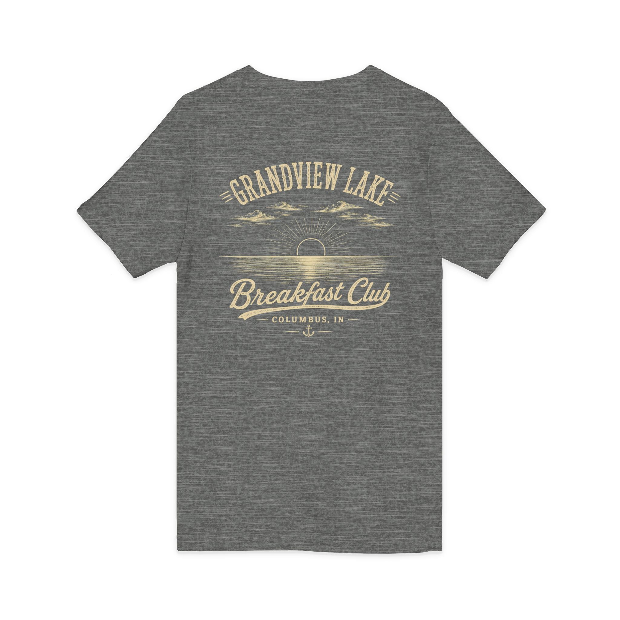 Good Food Good Company Good Morning V-Neck Tee — Retro Grandview Lake Breakfast Club Graphic Shirt