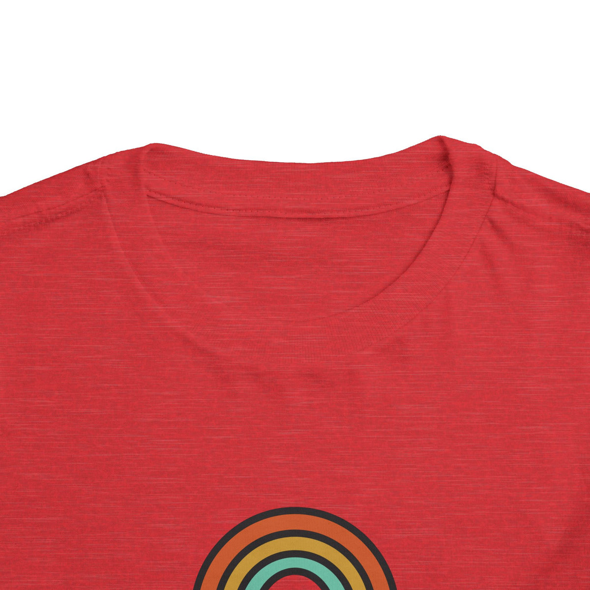 Retro Rainbow Toddler Tee — "Lamb Lake" Graphic Short Sleeve